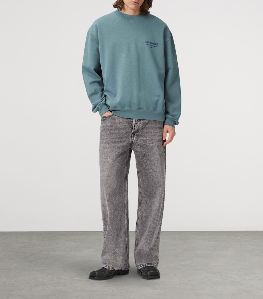 AllSaints Mens Xander Sweatshirt Lunar Blue Image 2