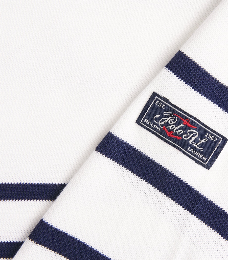 Polo Ralph Lauren Mens Cotton Stripe Sweater Newport Navy/white Image 6