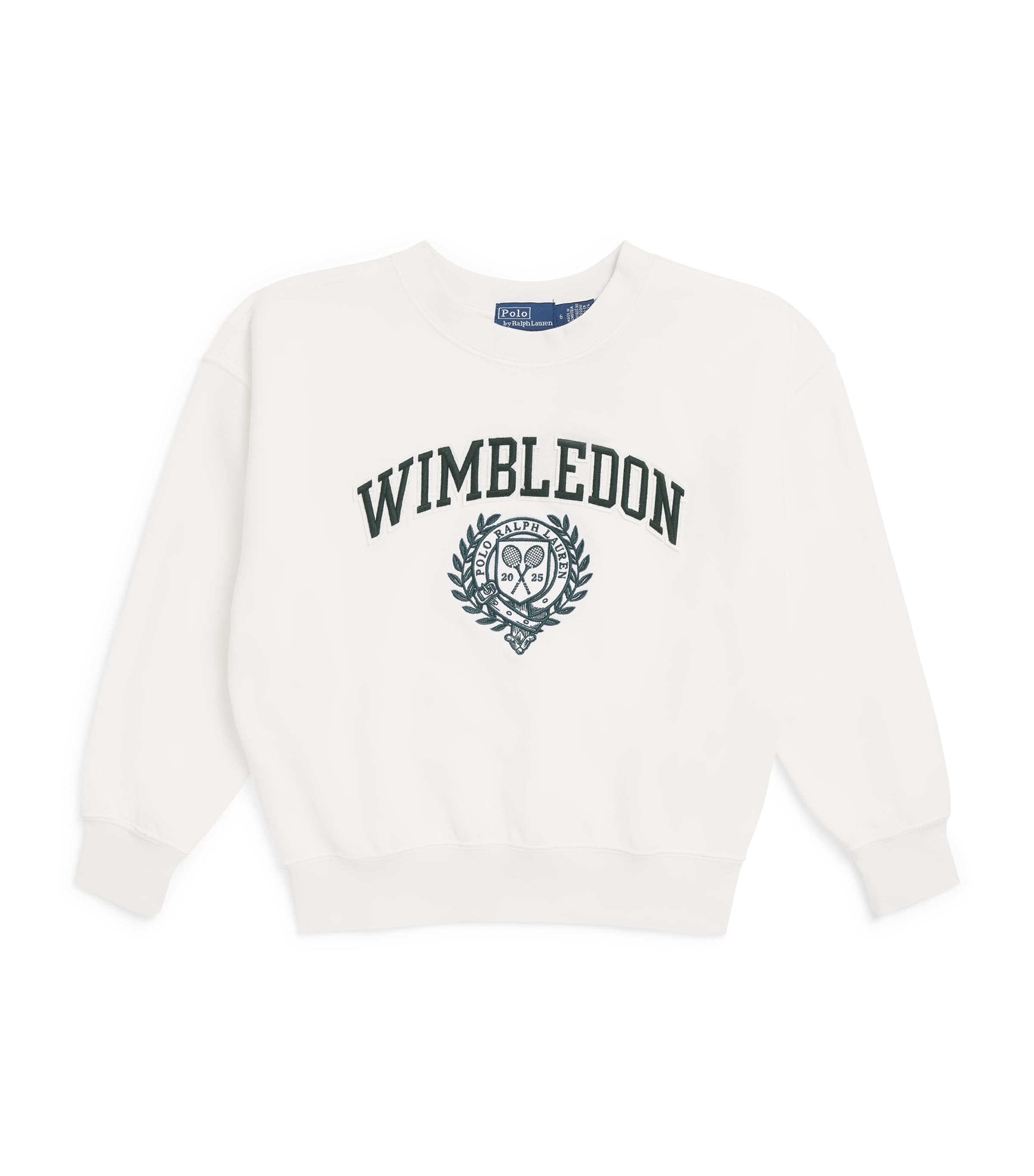 Ralph Lauren Kids x Wimbledon Embroidered Sweatshirt (7-14 Years) Ceramic White Image 1