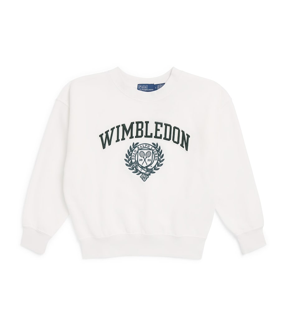 Ralph Lauren Kids x Wimbledon Embroidered Sweatshirt (7-14 Years) Ceramic White Image 1
