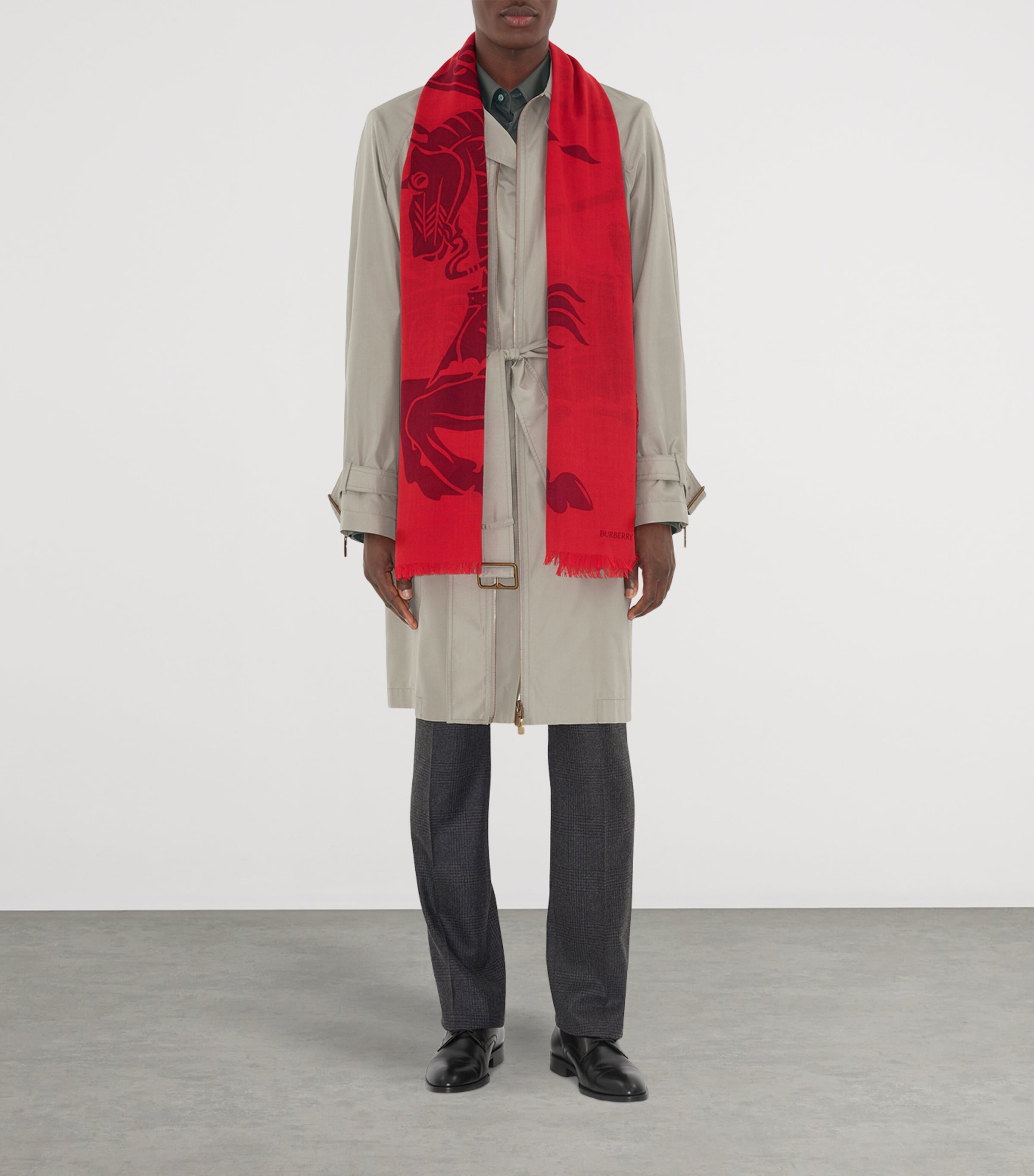 Wool Wide EKD Scarf OXBLOOD RED Image 4