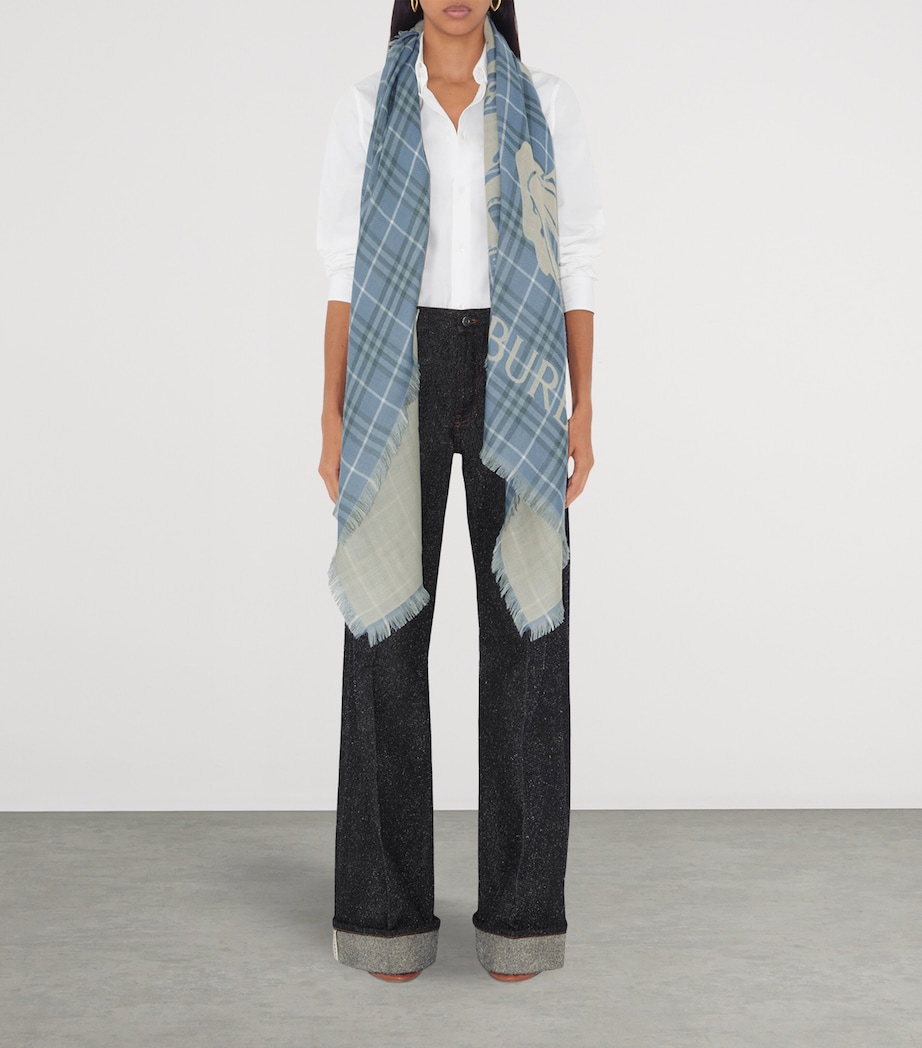 Wool Wide EKD Scarf PEWTER Image 5