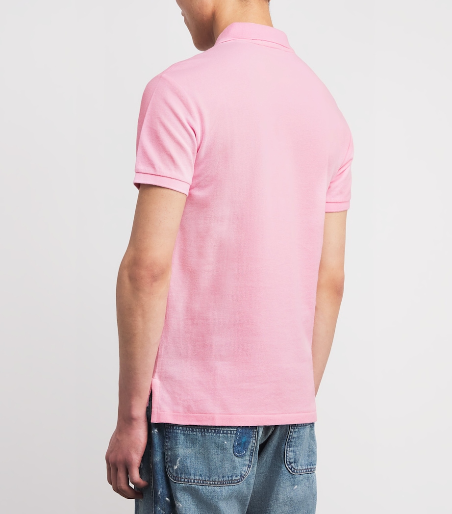 Polo Ralph Lauren Mens Cotton Mesh Slim-Fit Polo Shirt Carmel Pink Image 4