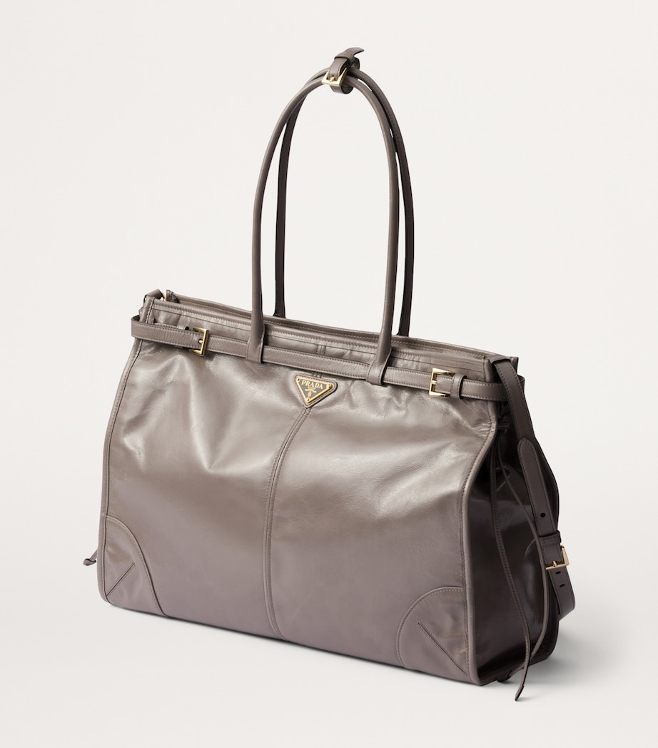 Large Leather Belted Tote Bag F03SF Image 2