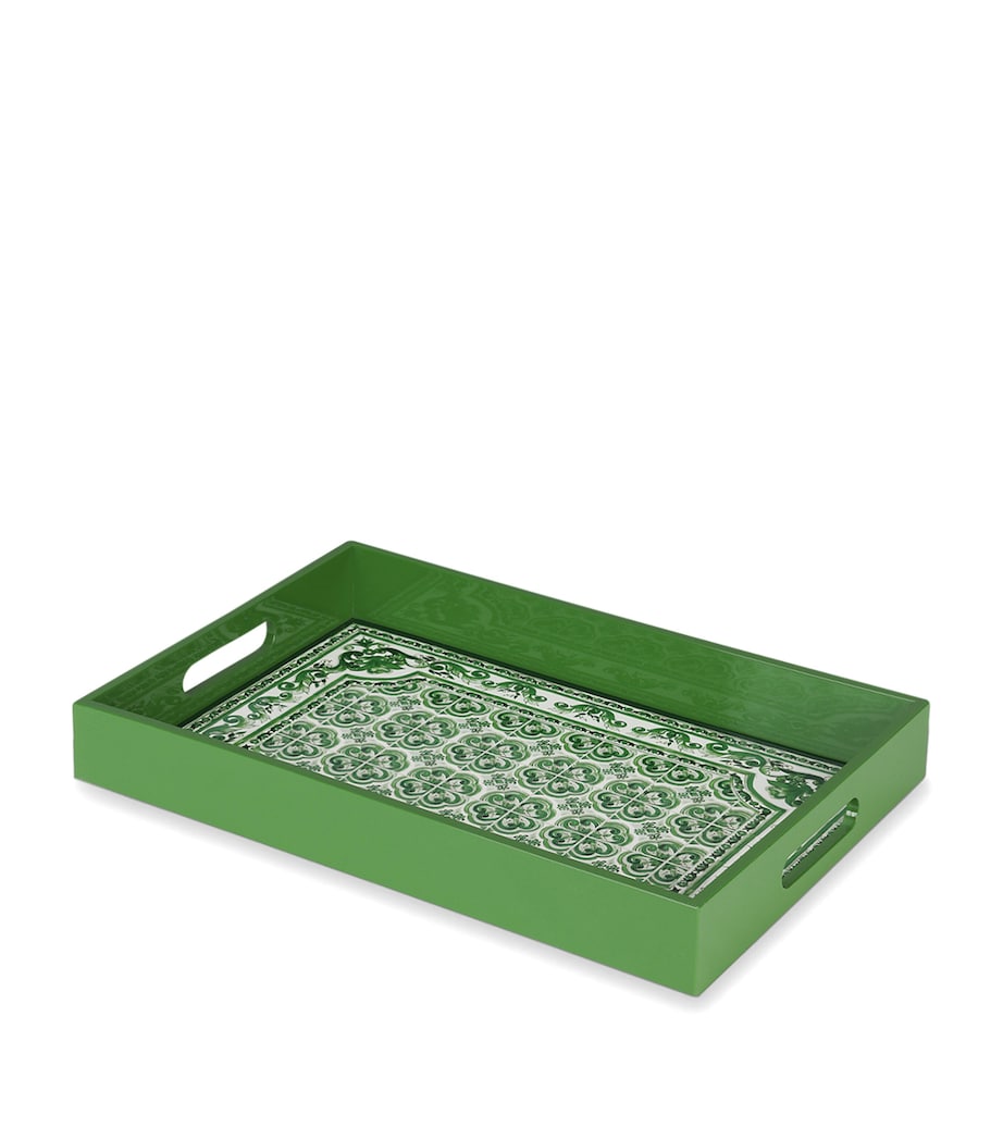 Wood Majolica Tray (46cm) UV009-MAIOLICA VERDE Image 1