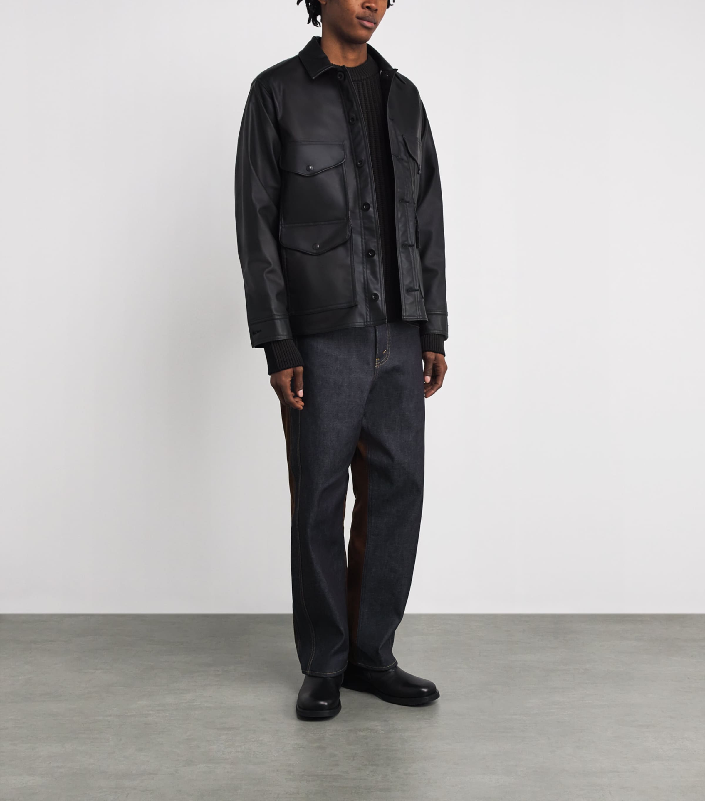 Wool Ribbed Sweater BLACK Image 2