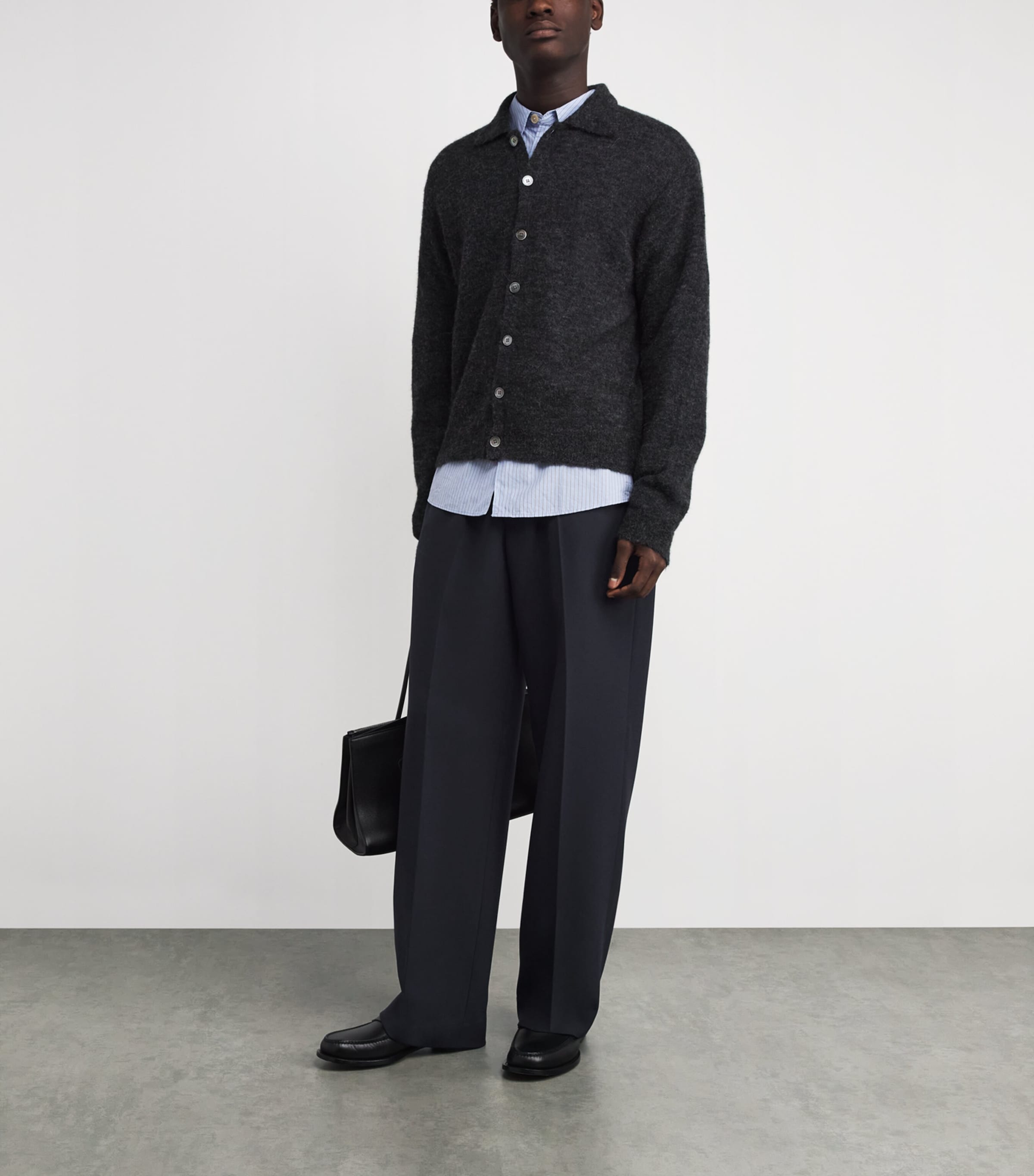 Wide-Leg Tailored Trousers NAVY BLUE Image 2