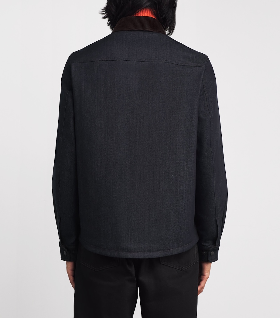 Corduroy-Trim Denim Shirt Jacket 76C Image 4