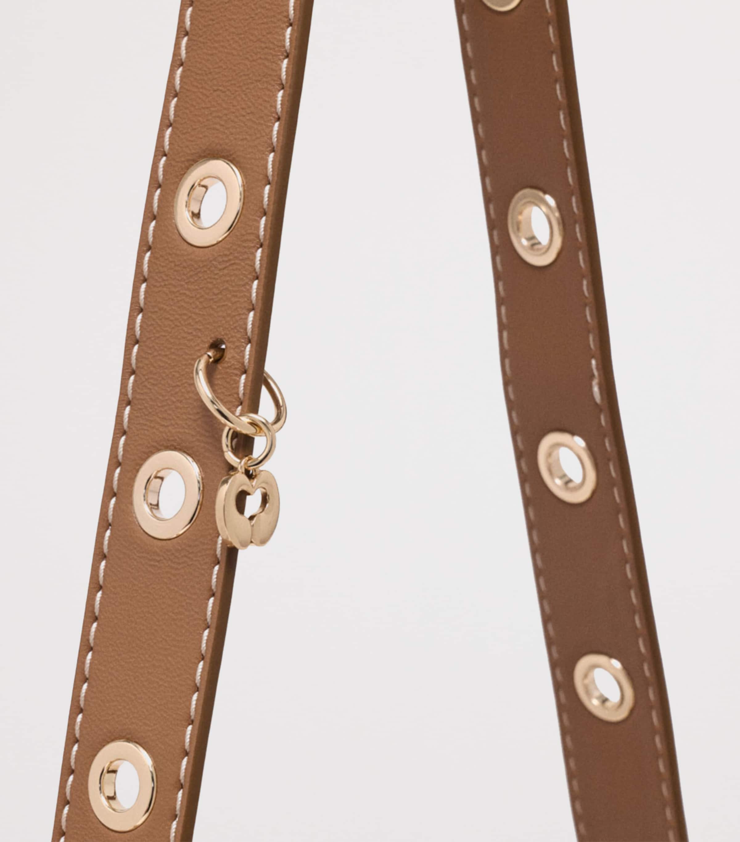 Maje Small Canvas Miss M Shoulder Bag Moka/white Image 4