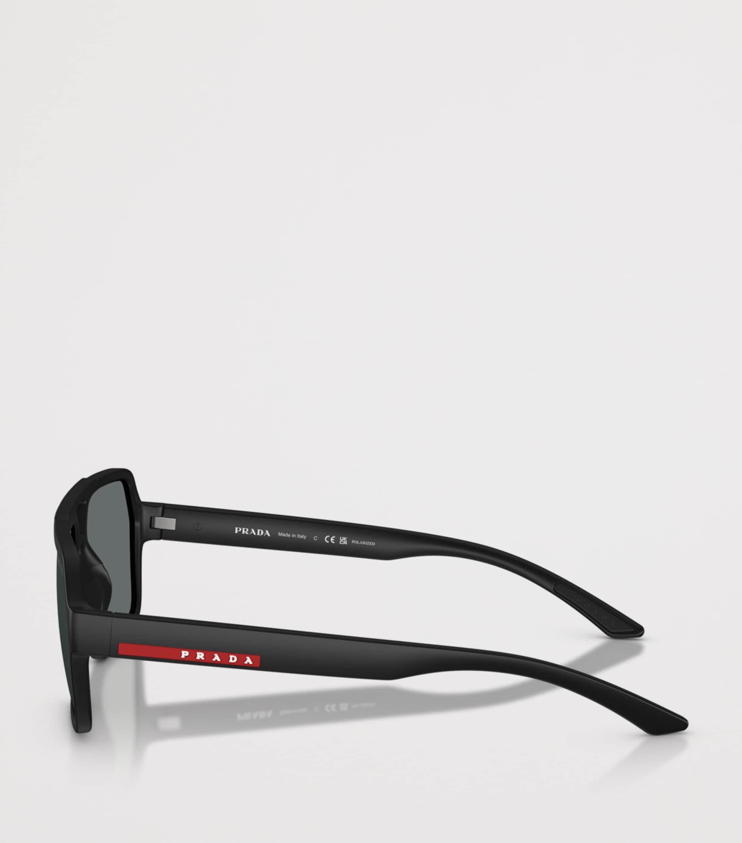 Prada Linea Rossa Injected PRA06S Aviator Sunglasses Black Image 3