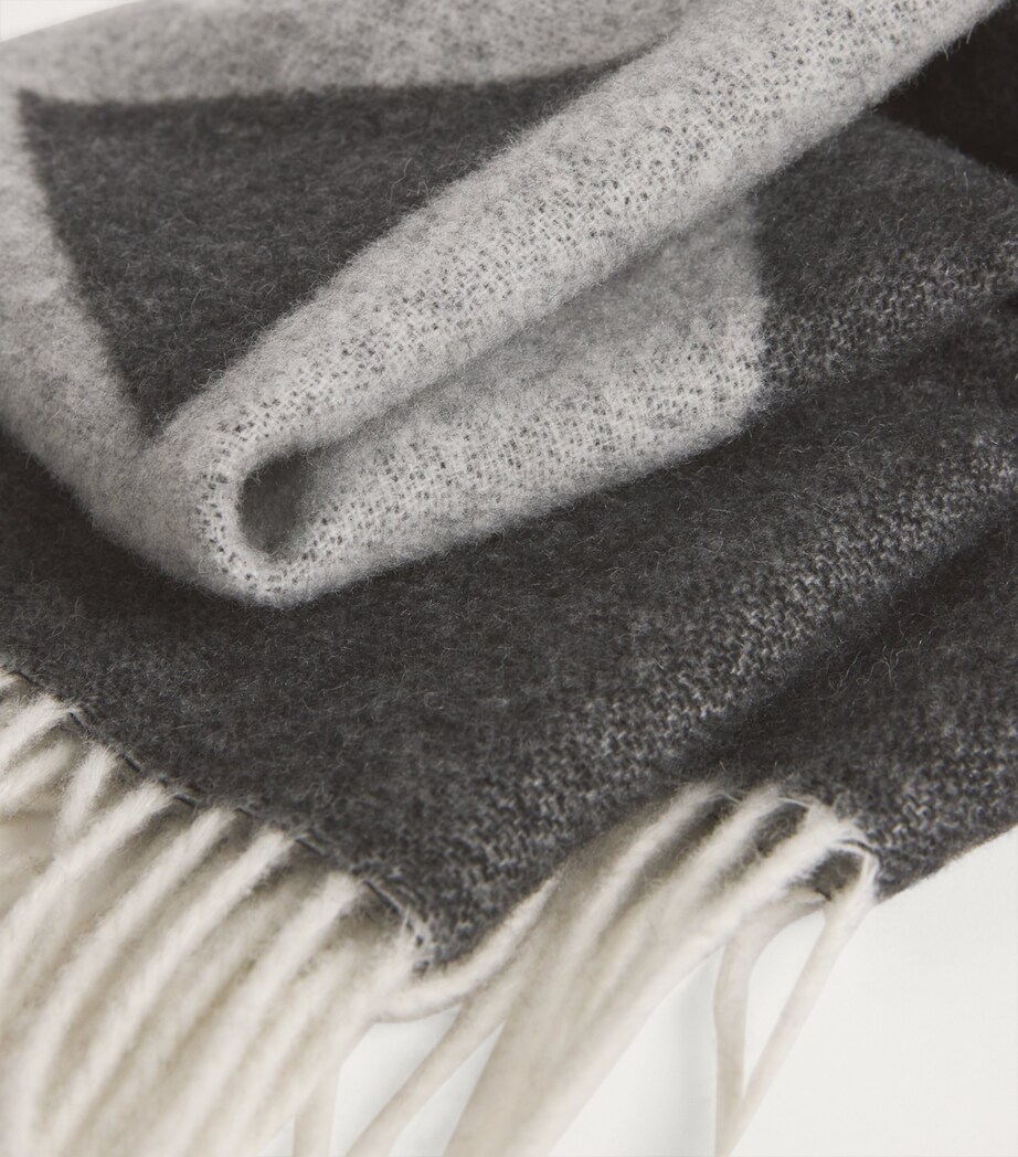 Wool-Blend Logo Scarf LZZ BLACK Image 5