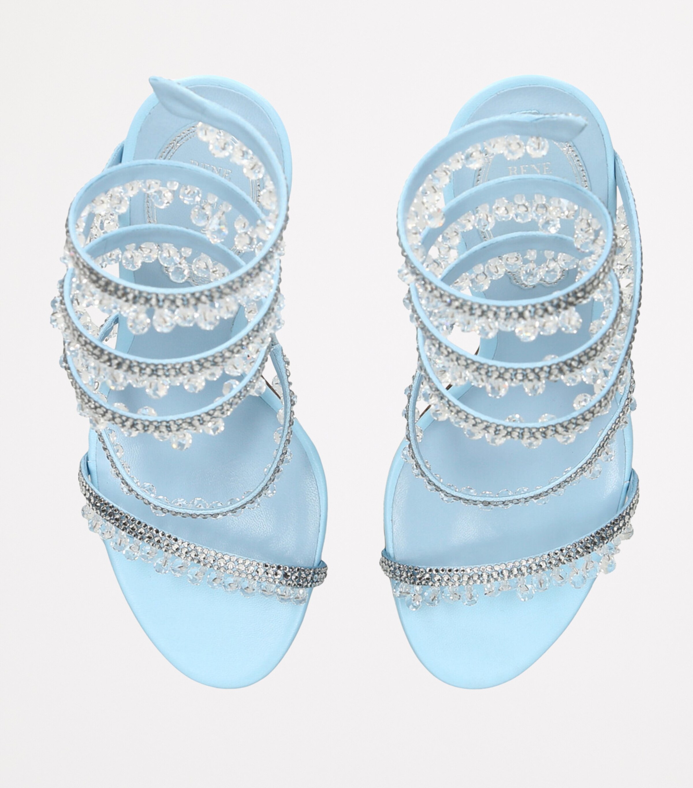 René Caovilla Chandelier Heeled Sandals 105 Pale Blue Image 4
