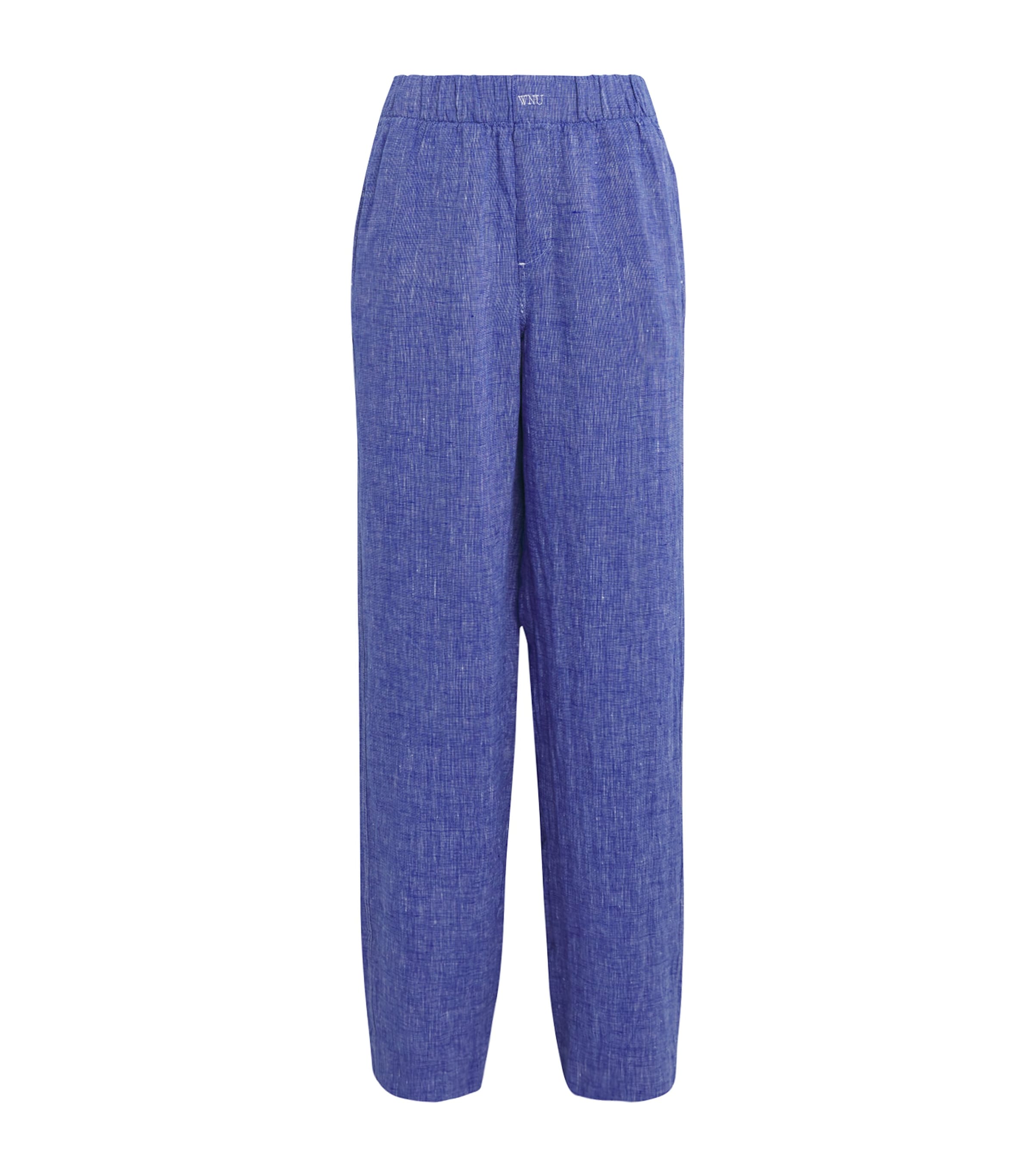 With Nothing Underneath Linen The Palazzo Trousers In Blue