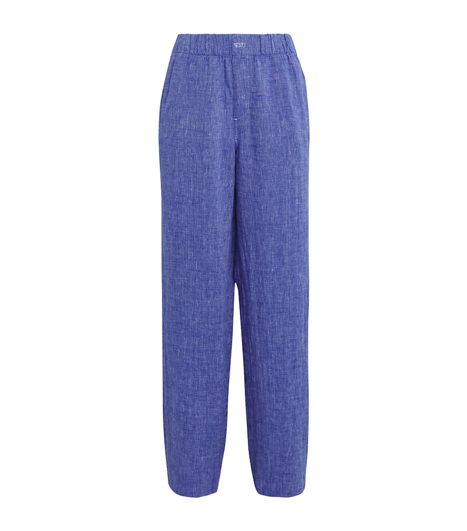 Linen The Palazzo Trousers LAPIS BLUE Image 1