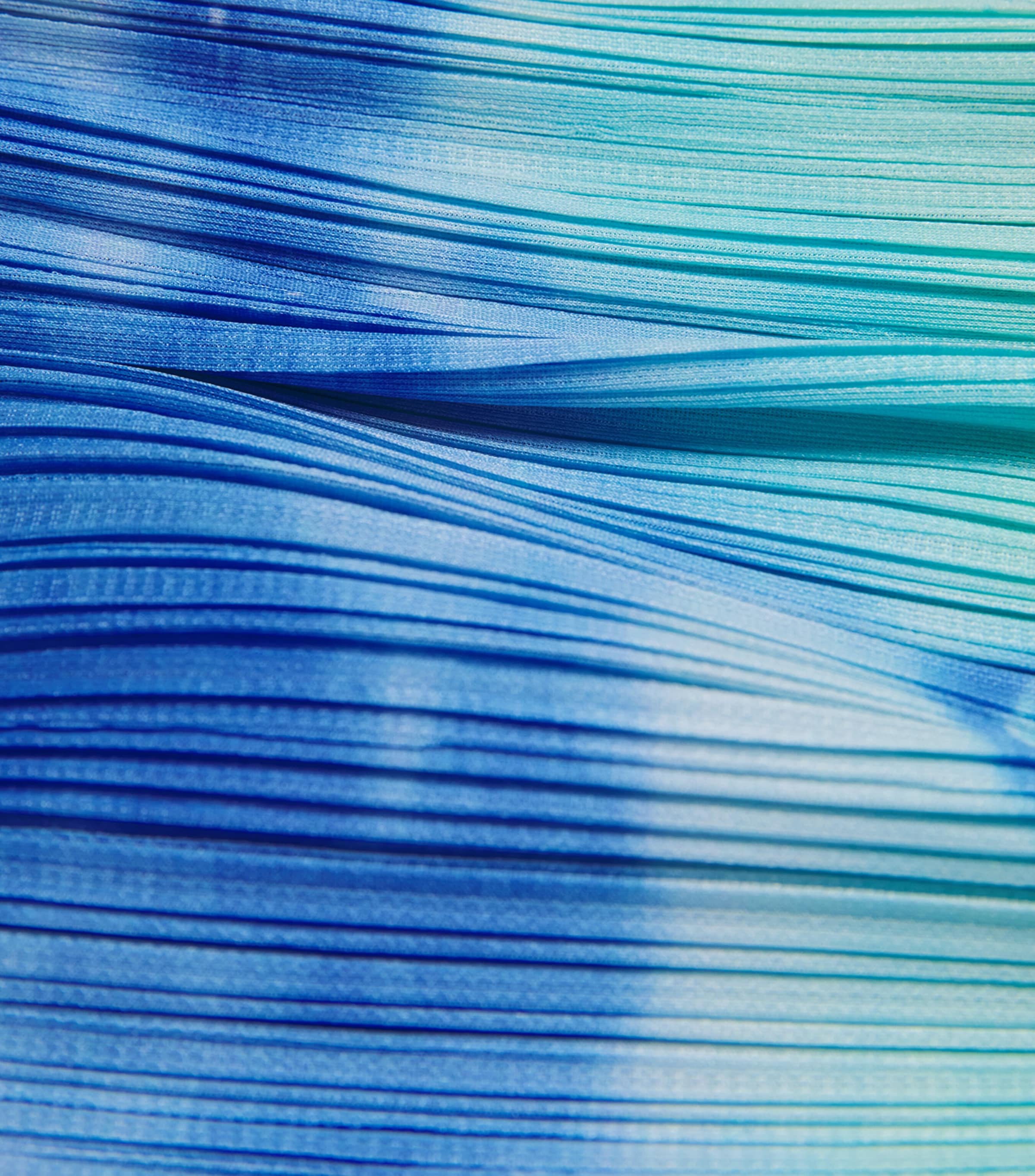 Pleats Please Issey Miyake Womens Sea Bubble One-Shoulder Top Blue Image 6