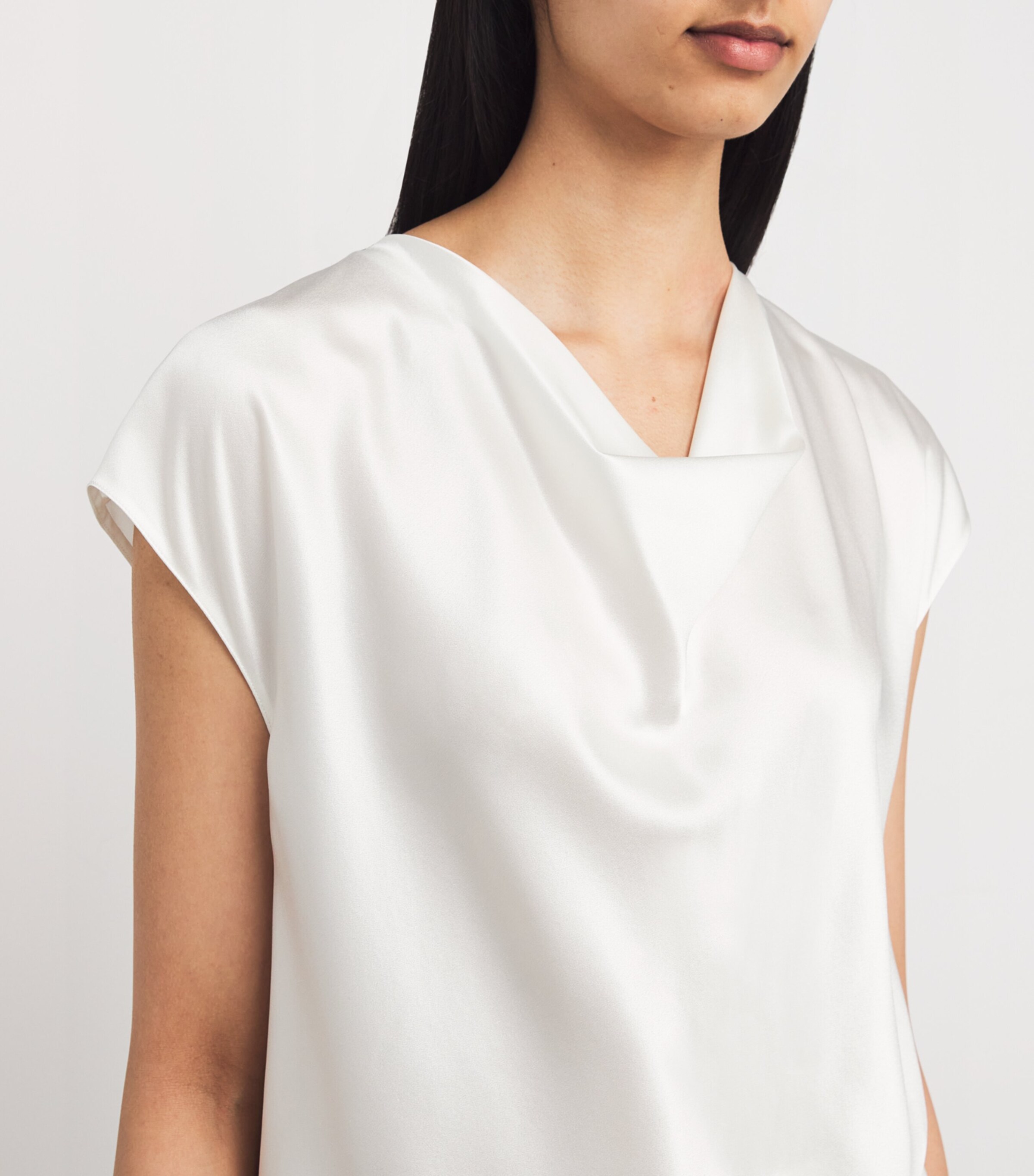 Silk Cowl-Neck Blouse 101OWH Image 6