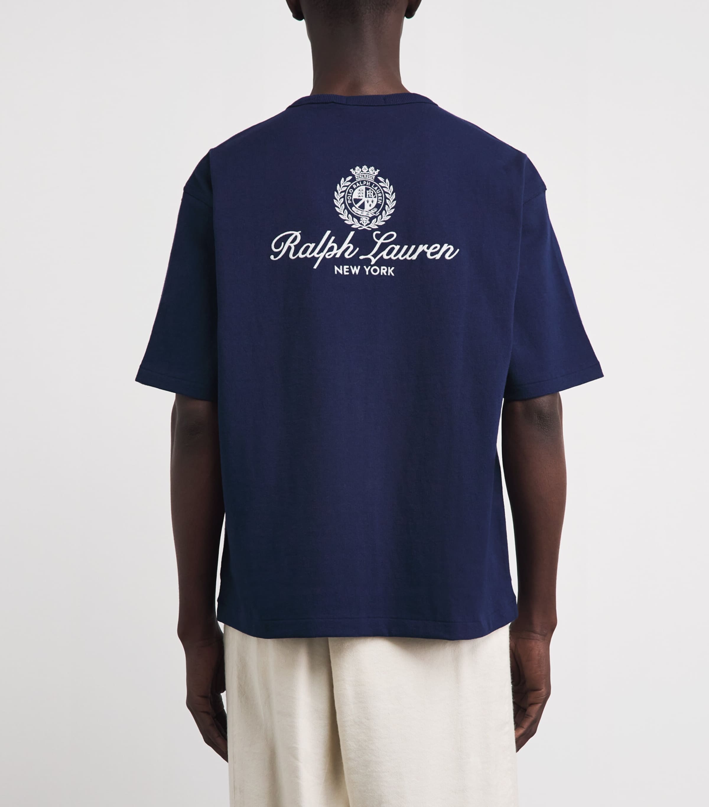 Polo Ralph Lauren Mens Cotton Logo Crest T-Shirt Newport Navy Image 5