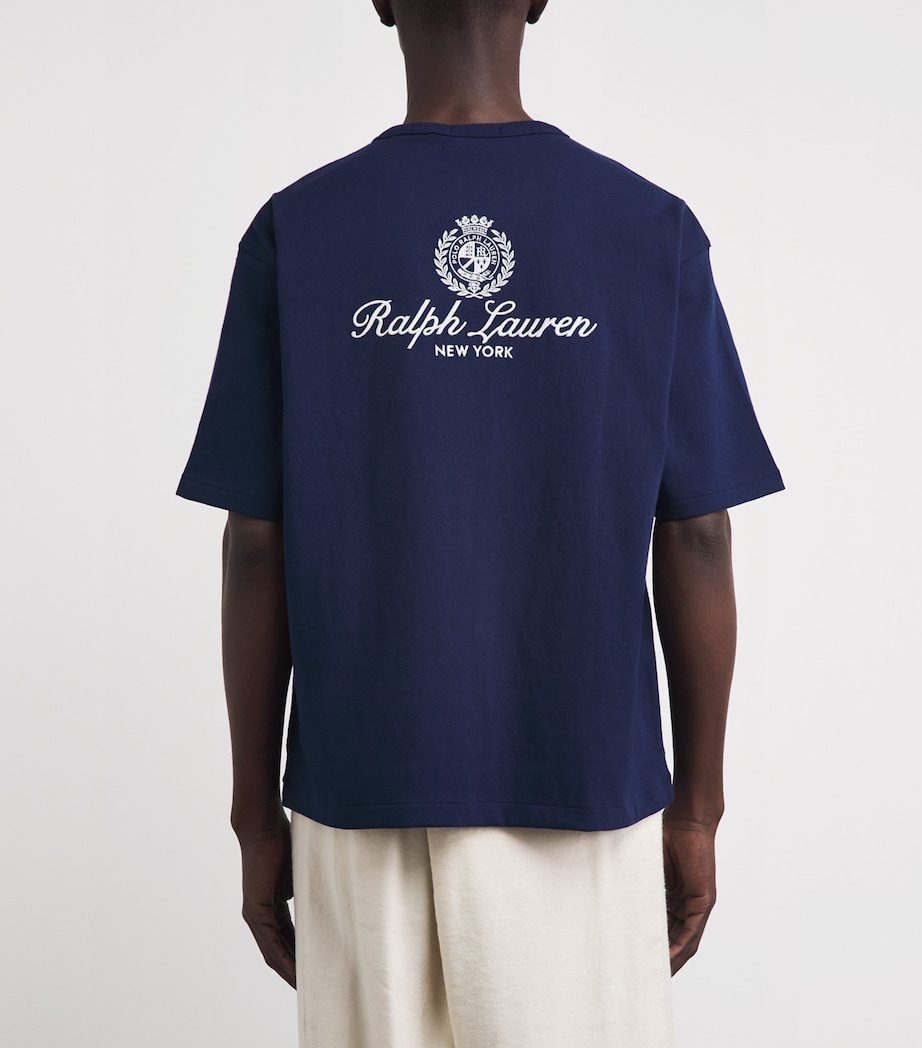 Polo Ralph Lauren Mens Cotton Logo Crest T-Shirt Newport Navy Image 5