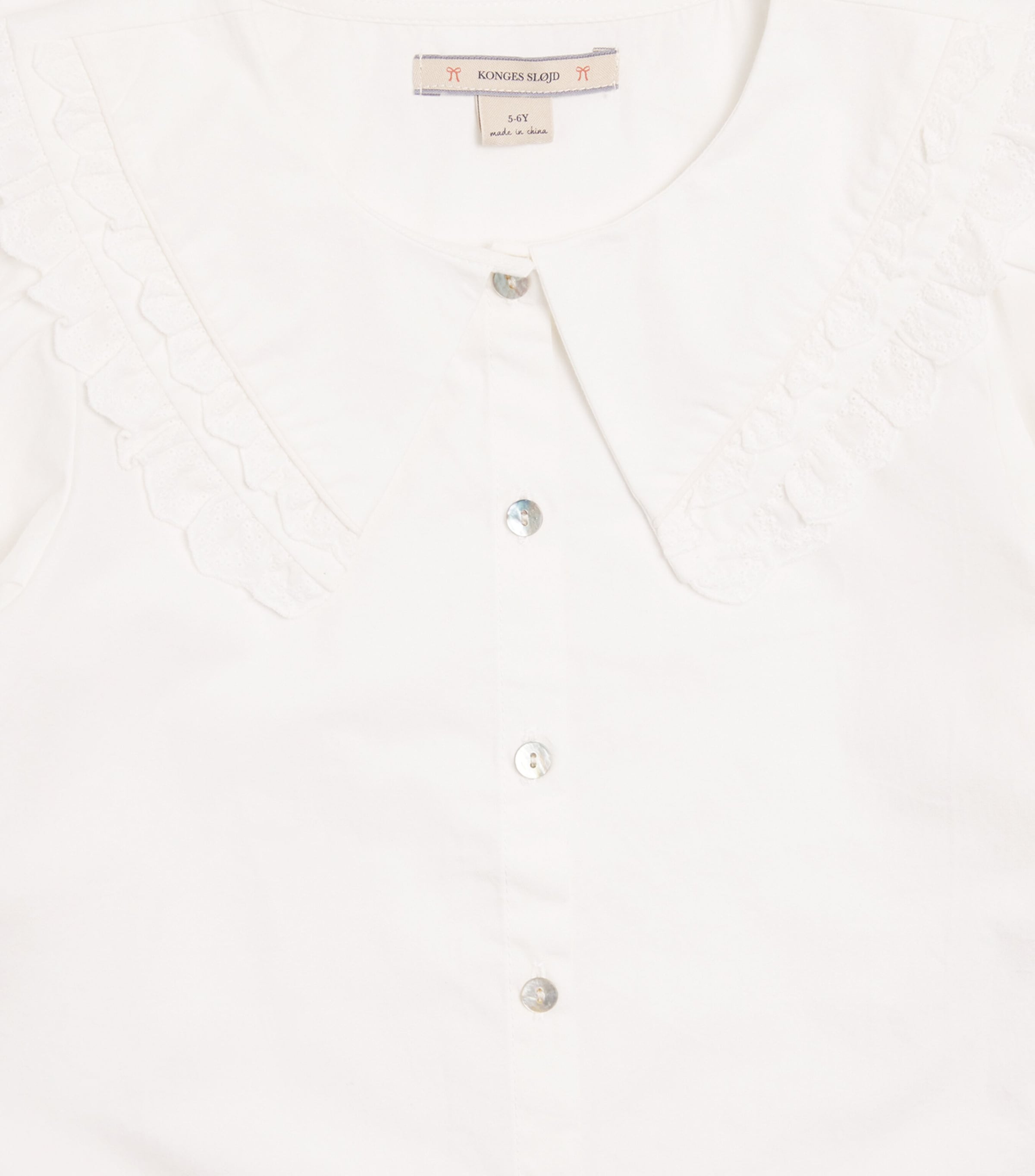 Organic Cotton Coeur Blouse (18 Months-4 Years) S00029 OPTIC WHITE Image 3
