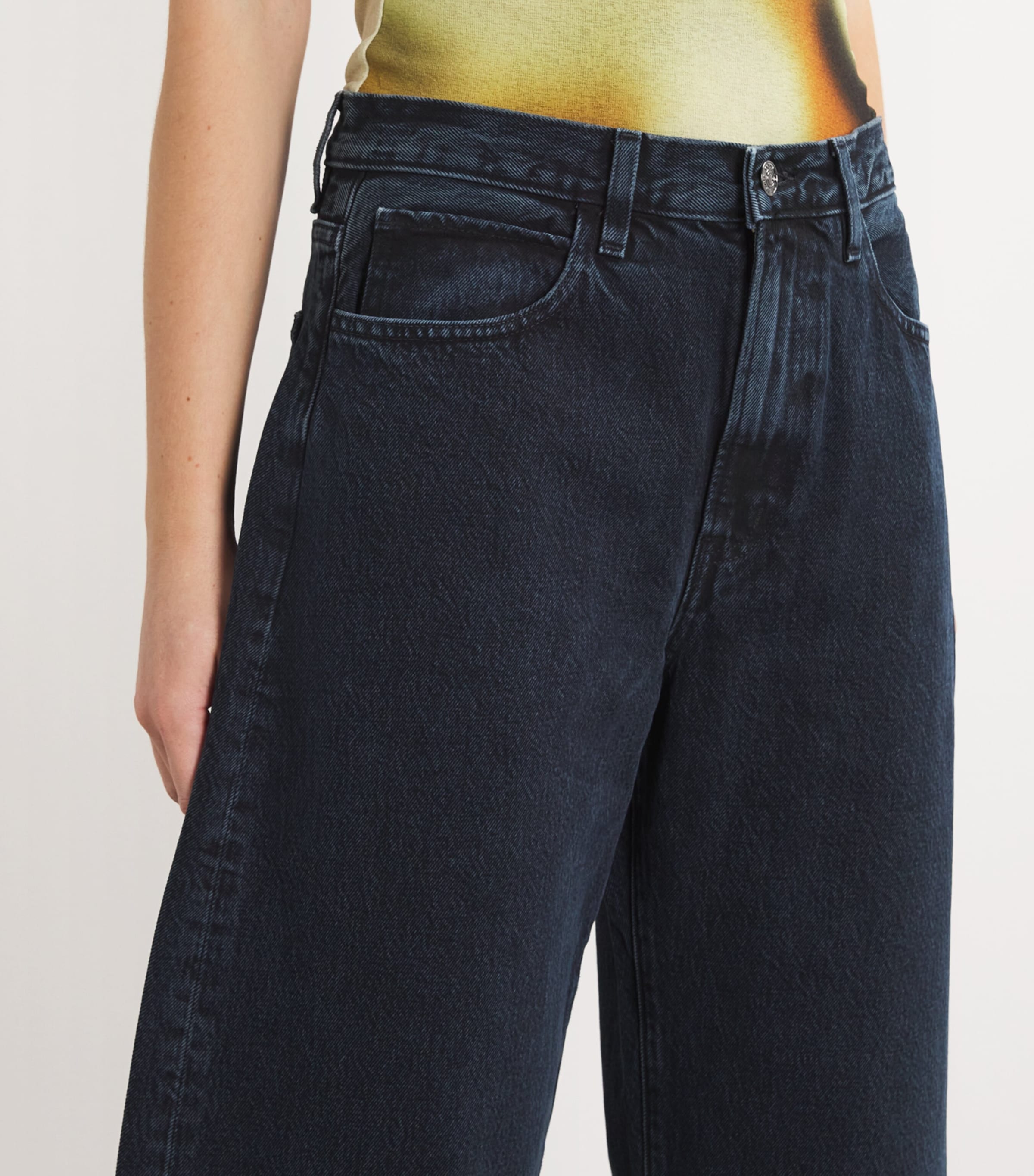 FRAME Womens The Bubble Jeans Dorado Image 6