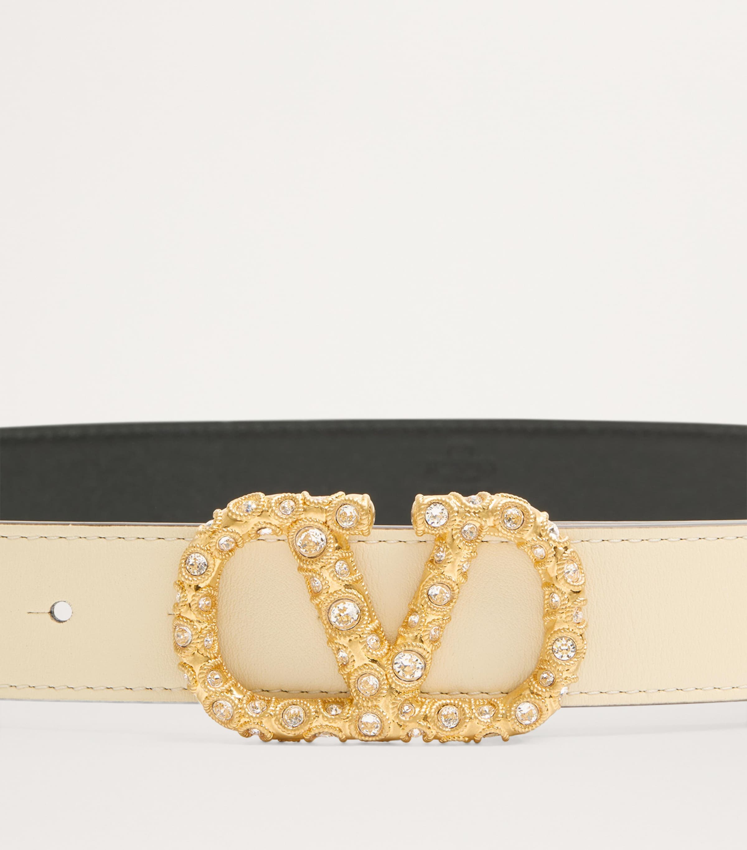 Leather VLogo Signature Belt QXN Image 3