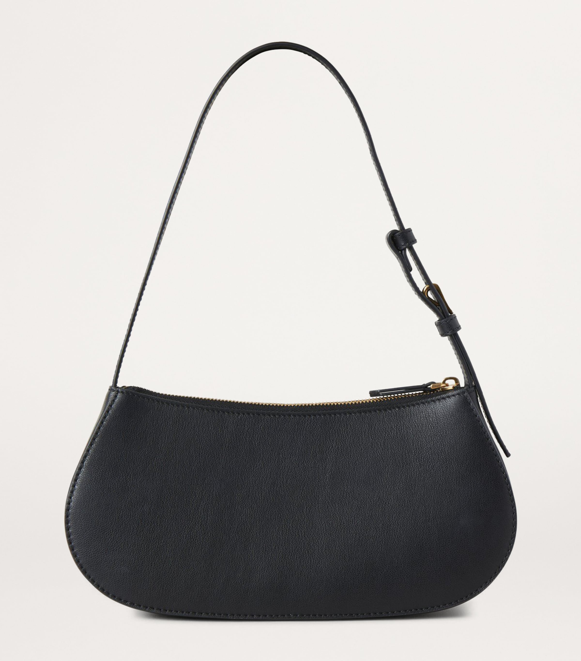 Leather Clovelly Shoulder Bag BLACK Image 3