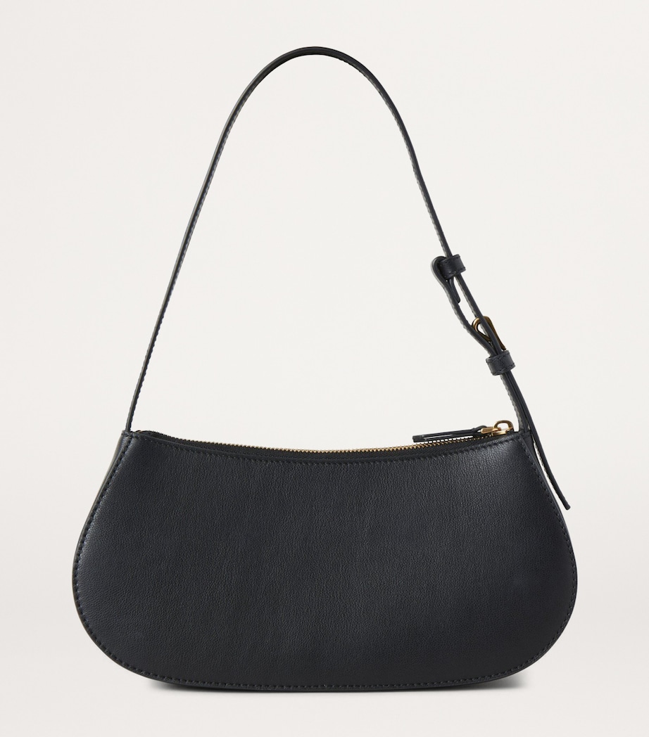 Leather Clovelly Shoulder Bag BLACK Image 3