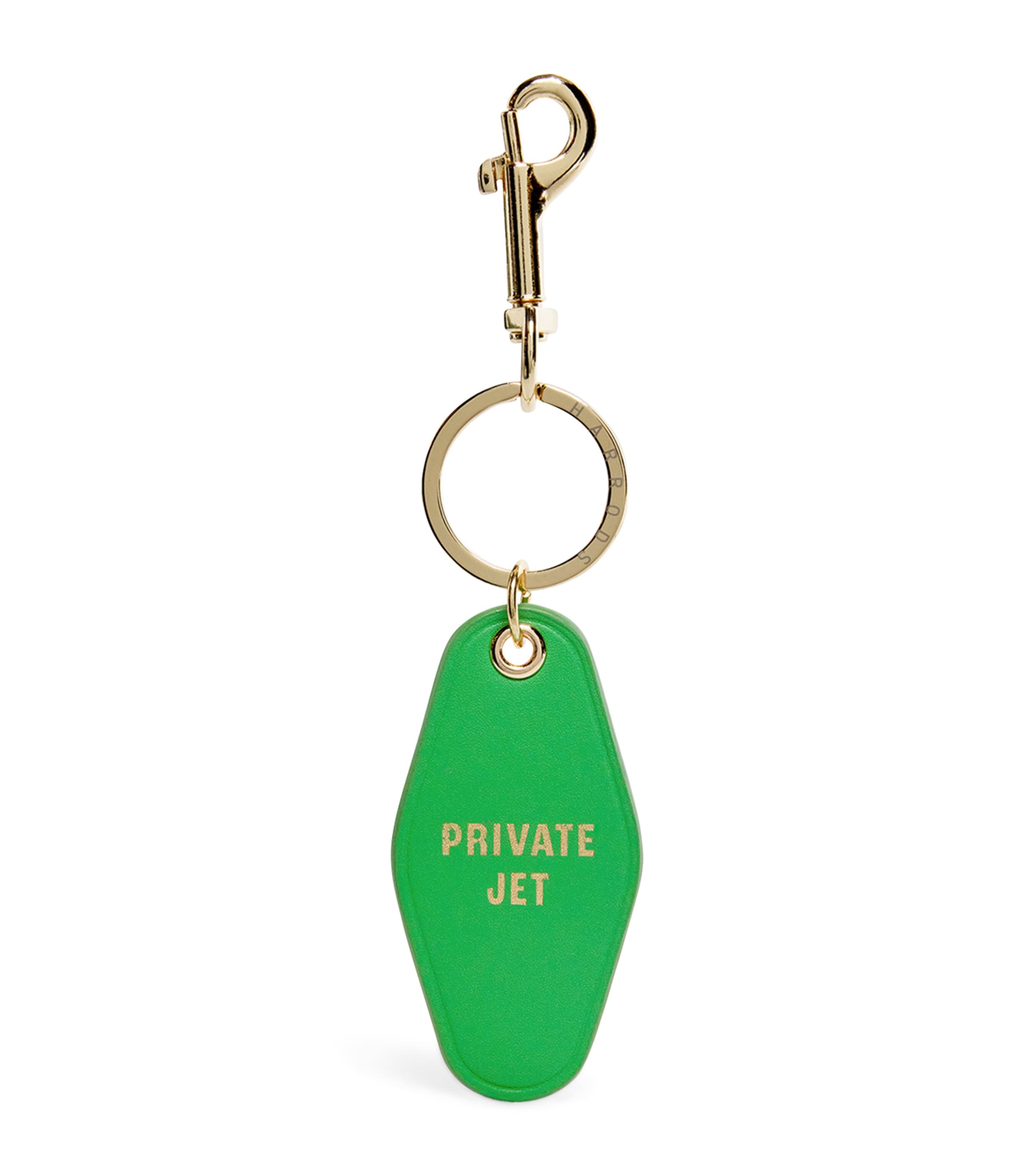 Leather Private Jet Keyring LIGHT GREEN Image 1
