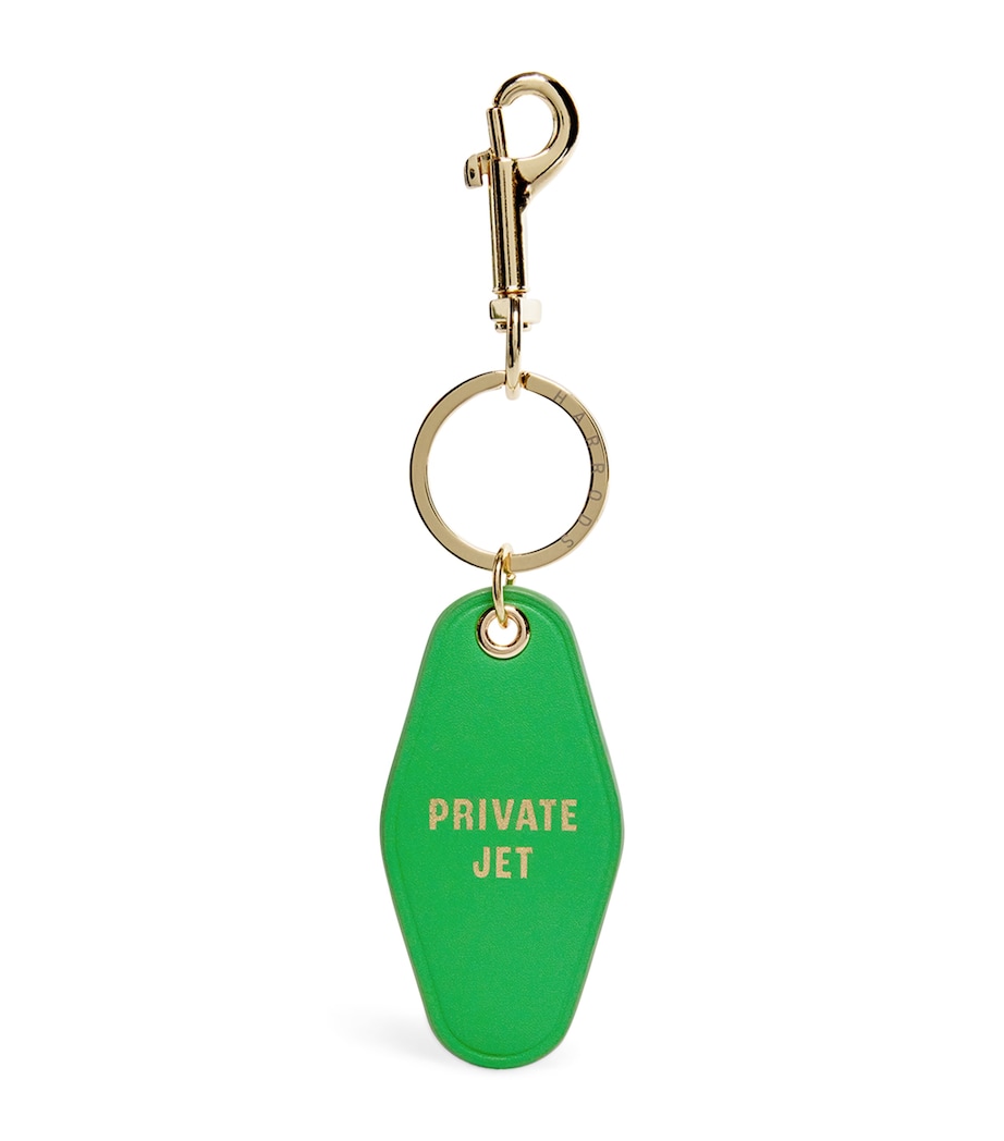 Leather Private Jet Keyring LIGHT GREEN Image 1
