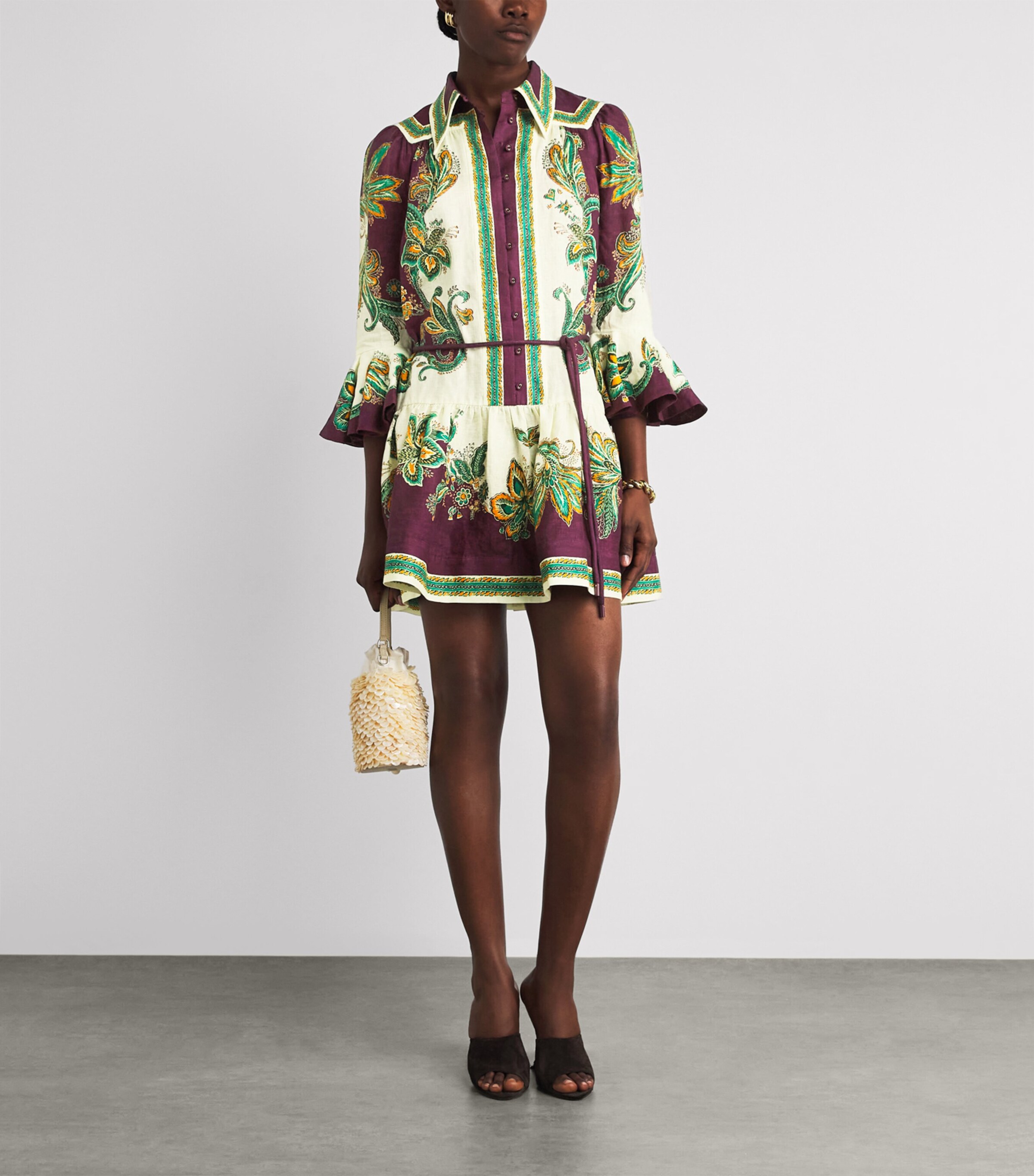 ALEMAIS Womens Linen Ruthie Mini Dress Image 2