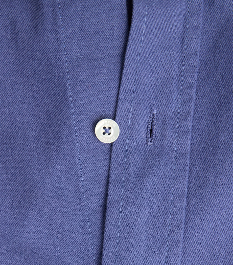 System Mens Cotton Printed Logo Shirt Purple Blue Image 6