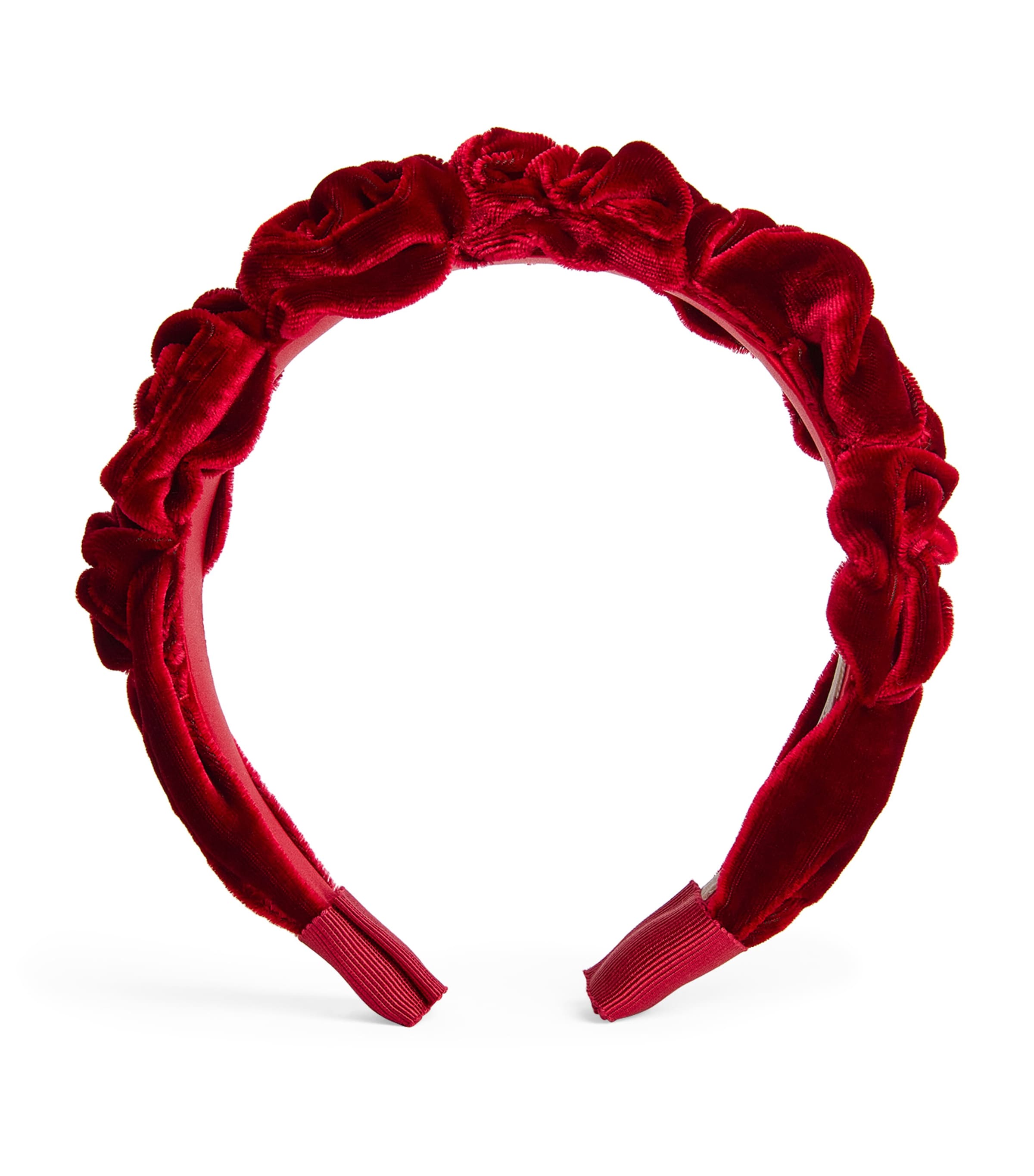 Shop Jennifer Behr Velvet Lia Headband In Red