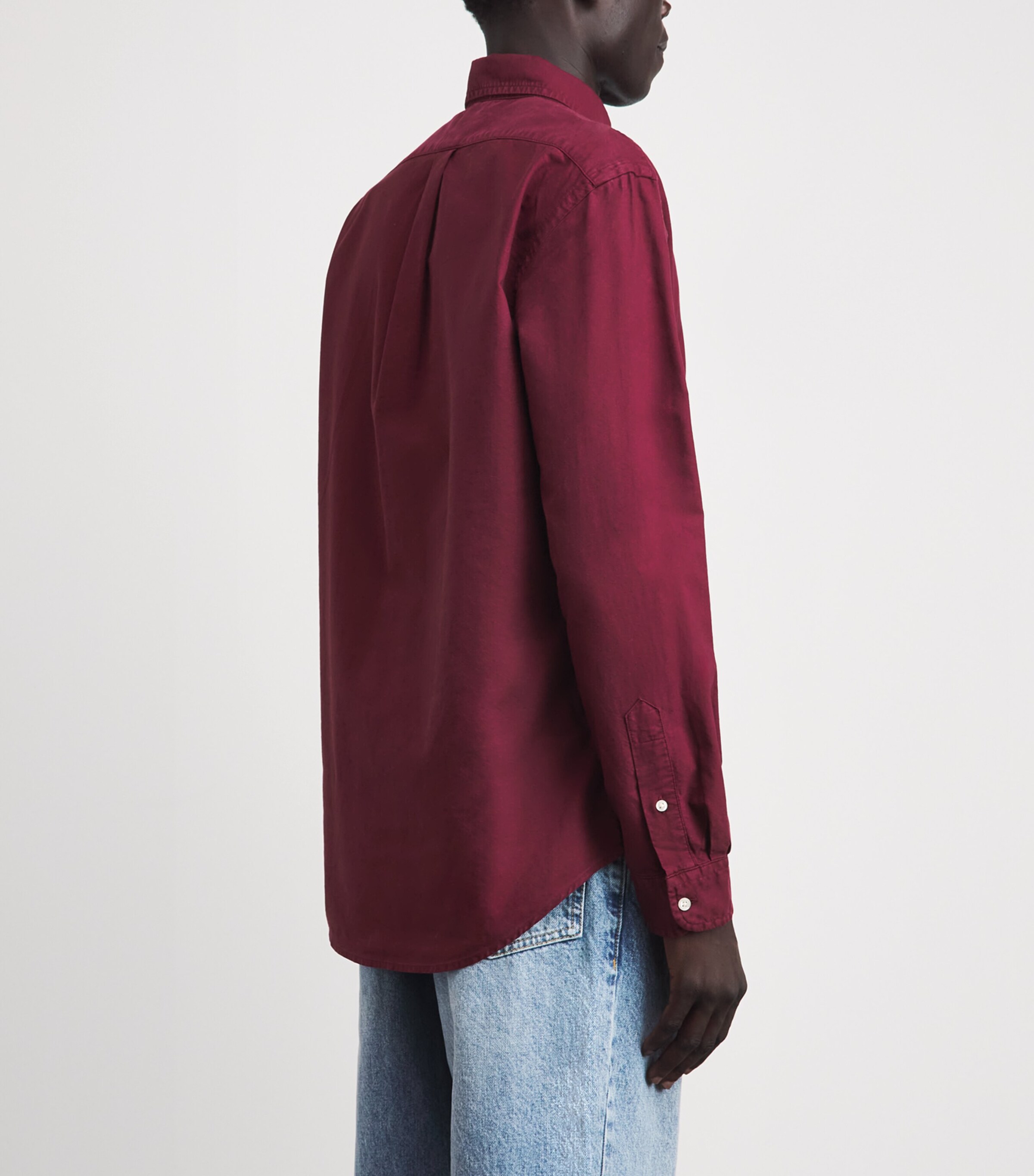 Polo Ralph Lauren Mens Garment-Dyed Oxford Shirt Classic Wine Image 5