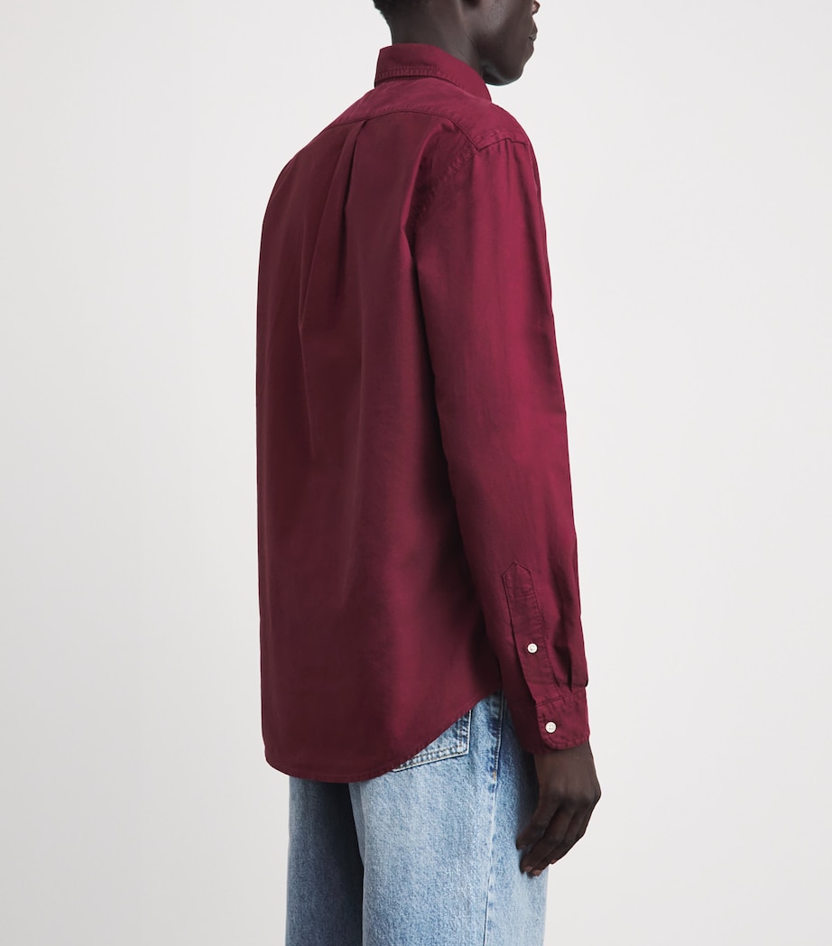 Polo Ralph Lauren Mens Garment-Dyed Oxford Shirt Classic Wine Image 5