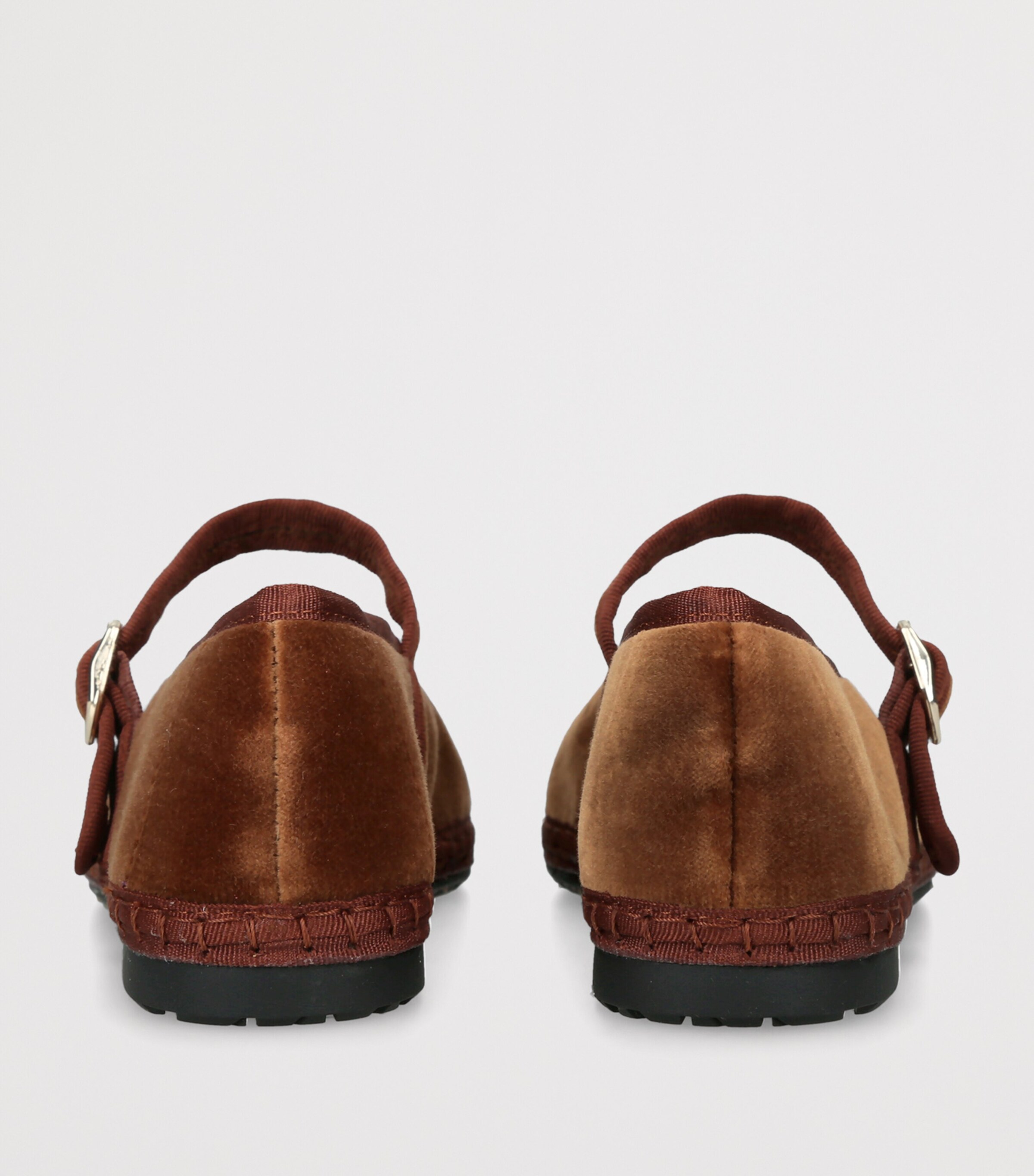 Flabelus Velvet Pierre Mary Janes Brown Image 2