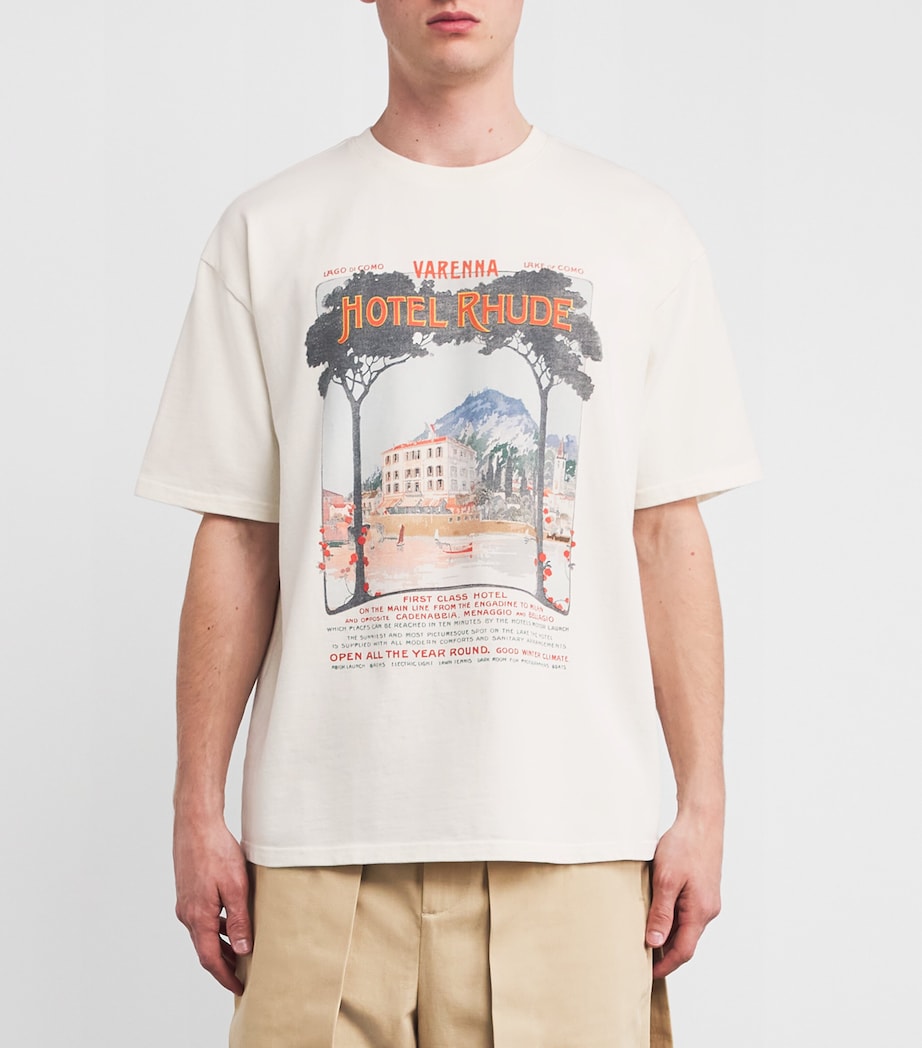 x Harrods Cotton Hotel Rhude T-Shirt VTG WHITE 0241 Image 3