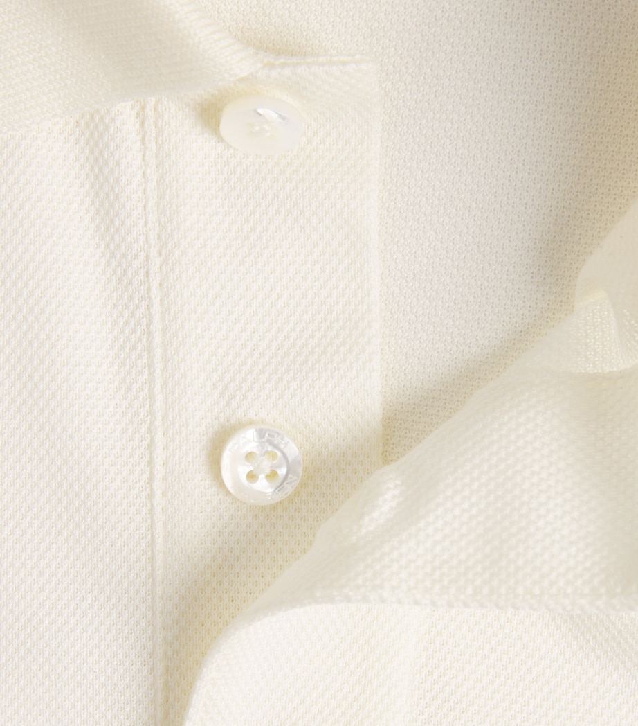 Ralph Lauren Purple Label Mens Cotton Logo Polo Shirt Cream Image 6