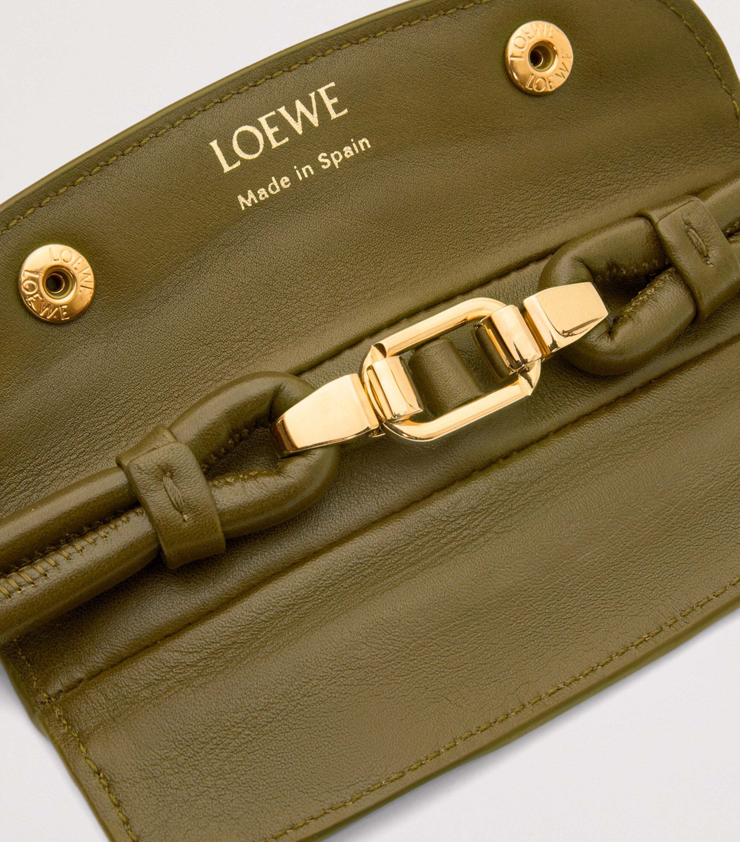 Large Leather Madrid Shoulder Bag OLIVE Image 15