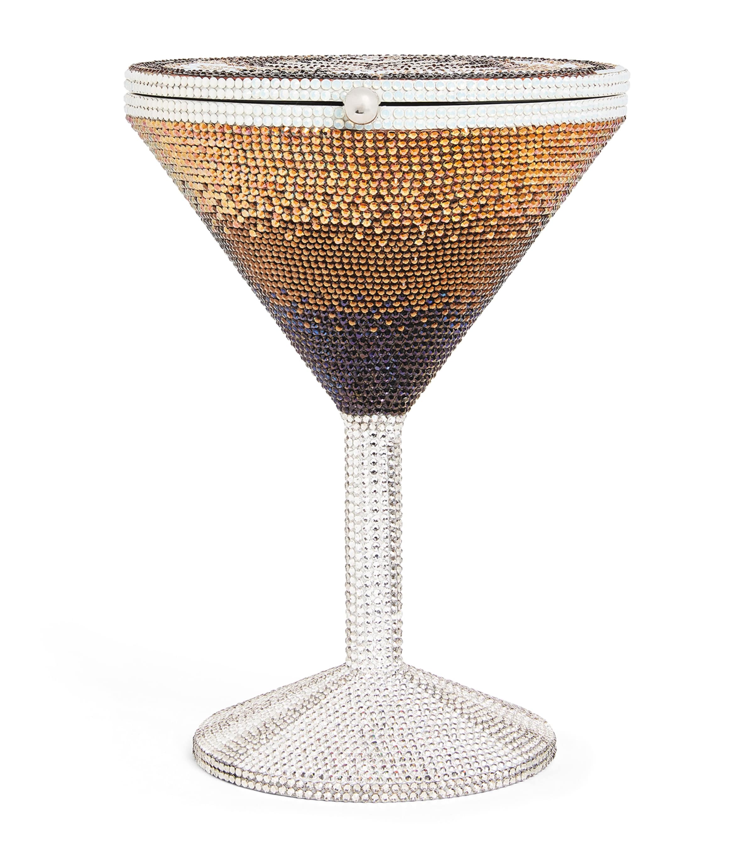 Judith Leiber Crystal Espresso Martini Clutch Bag In Brown