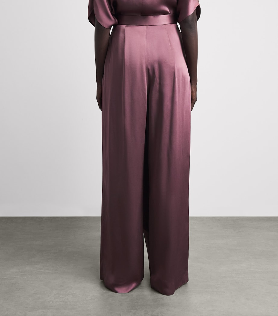 LAPOINTE Womens Satin Wide-Leg Trousers Dark Mauve Image 5