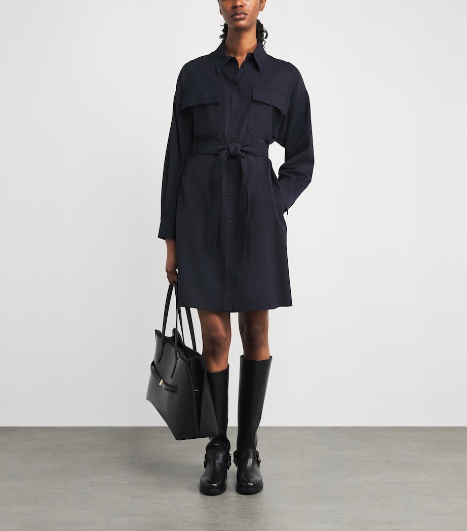 Belted Mini Shirt Dress NAVY Image 2