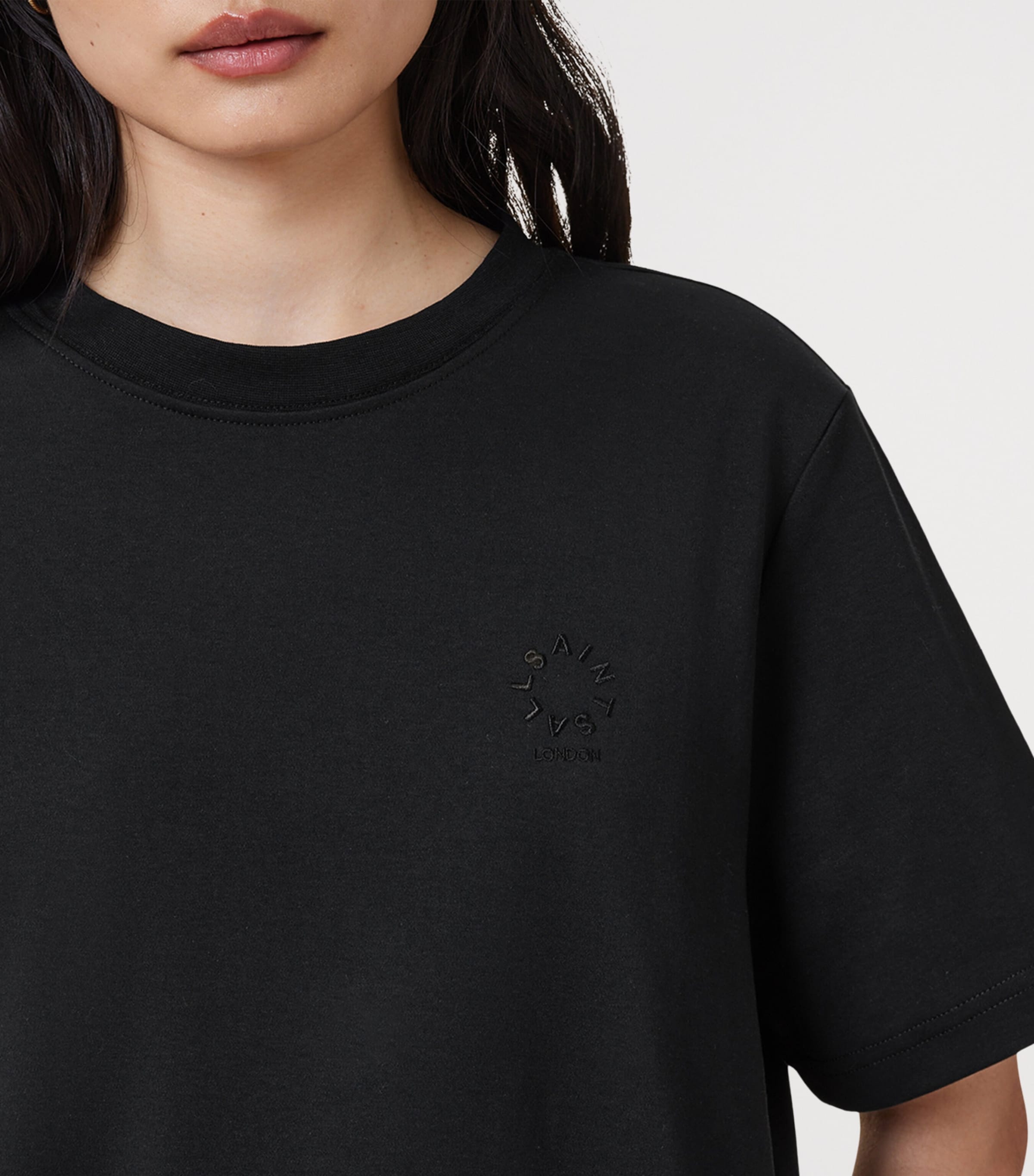AllSaints Womens Organic Cotton Lisa Haven T-Shirt Black Image 7