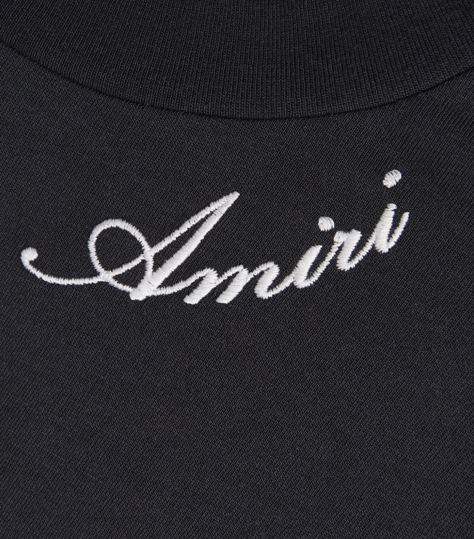 AMIRI Mens Cotton Script T-Shirt Black Image 6