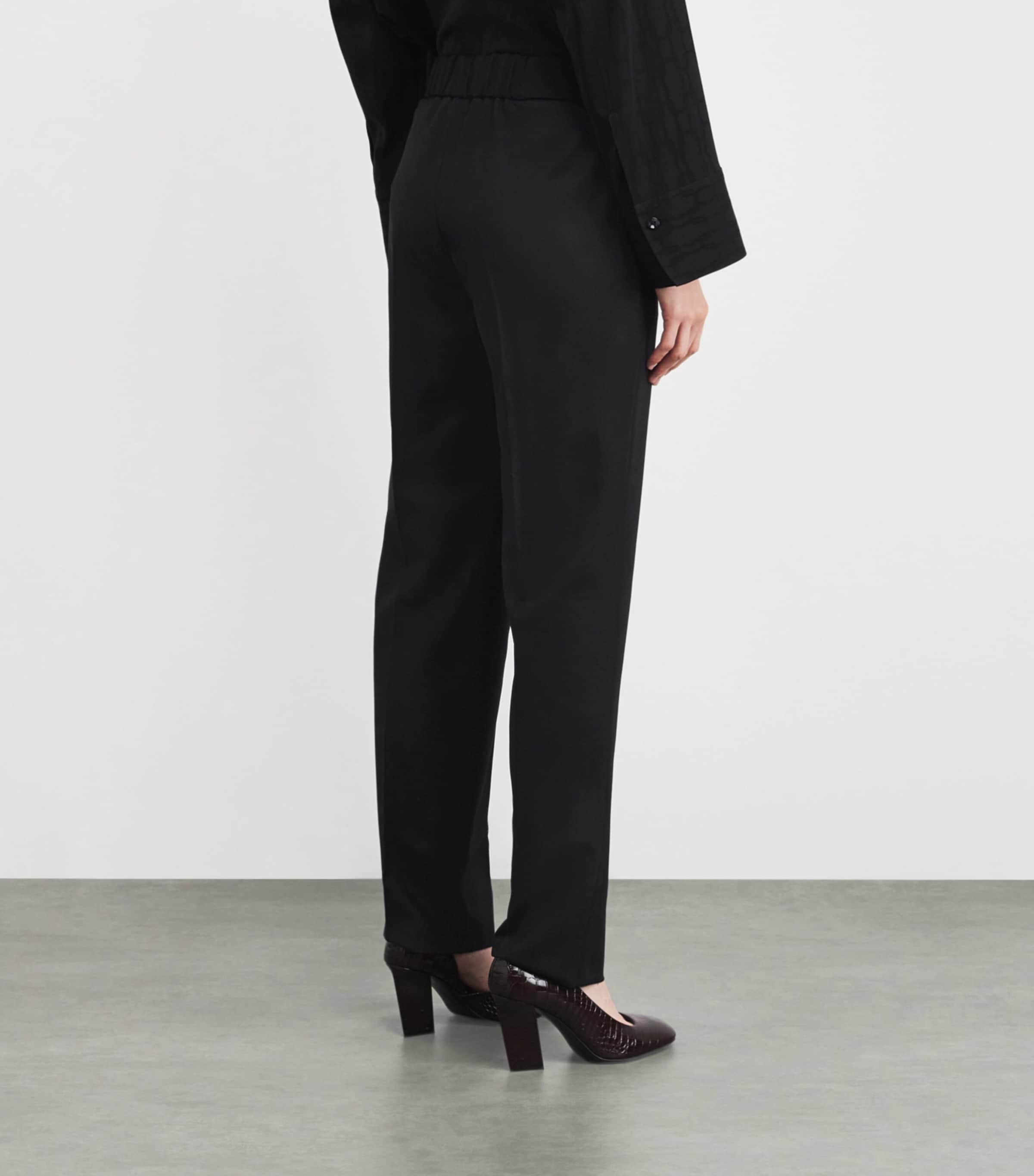 Agnona Womens Wide-Leg Tailored Trousers Black Image 4