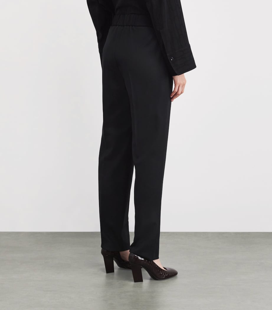 Agnona Womens Wide-Leg Tailored Trousers Black Image 4