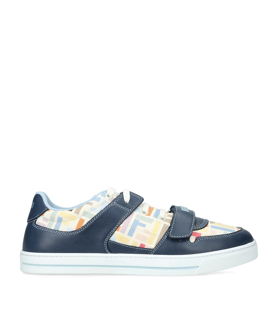 Fendi Kids Leather Logo Sneakers Blue Other Image 1