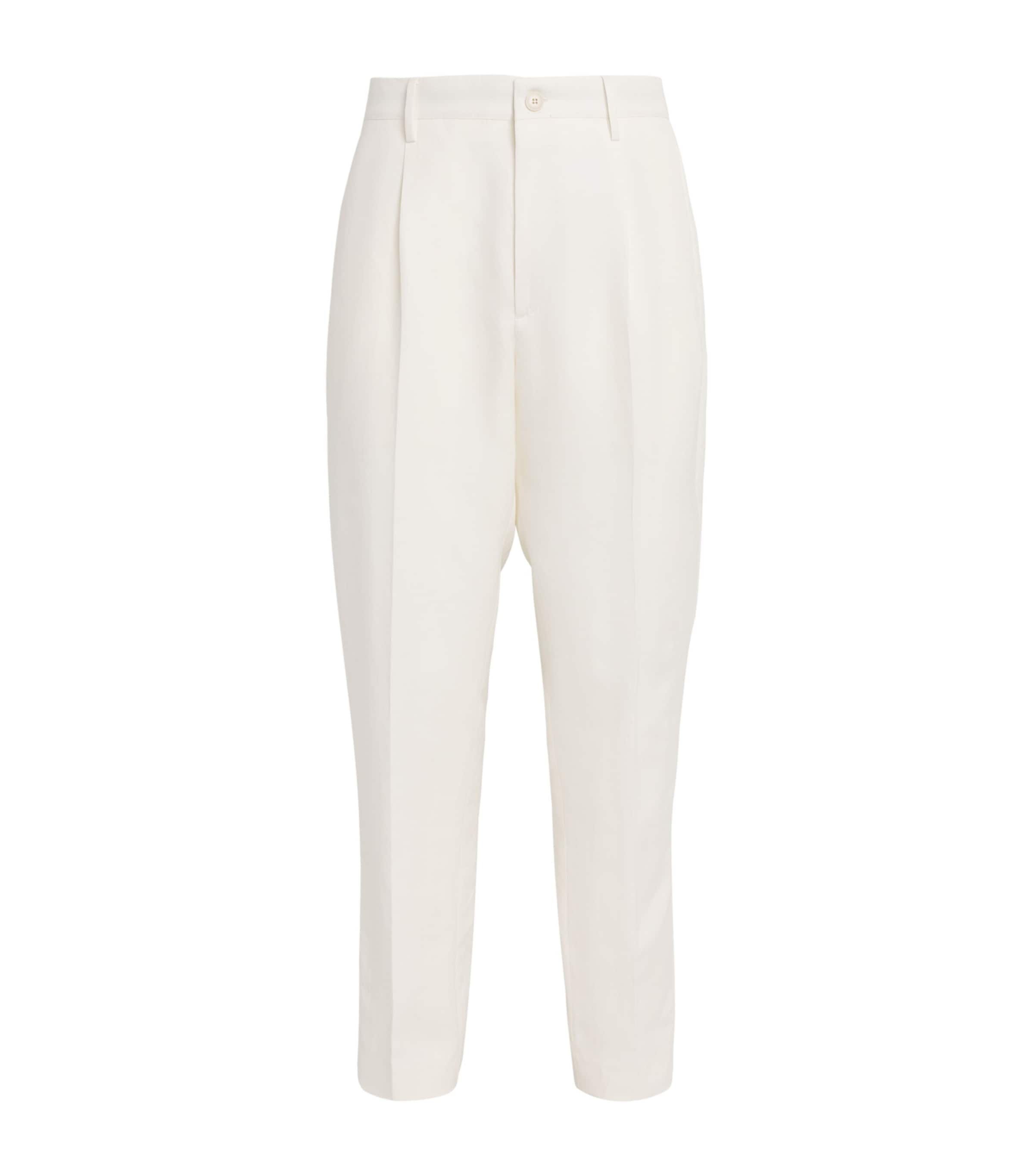 Canali Linen-Silk Straight Suit Trousers