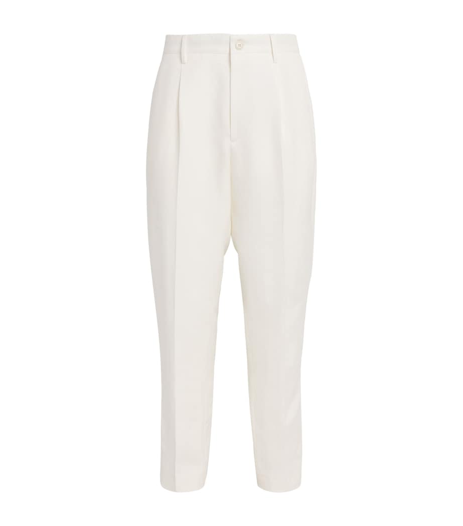 Canali Mens Linen-Silk Straight Suit Trousers Image 1
