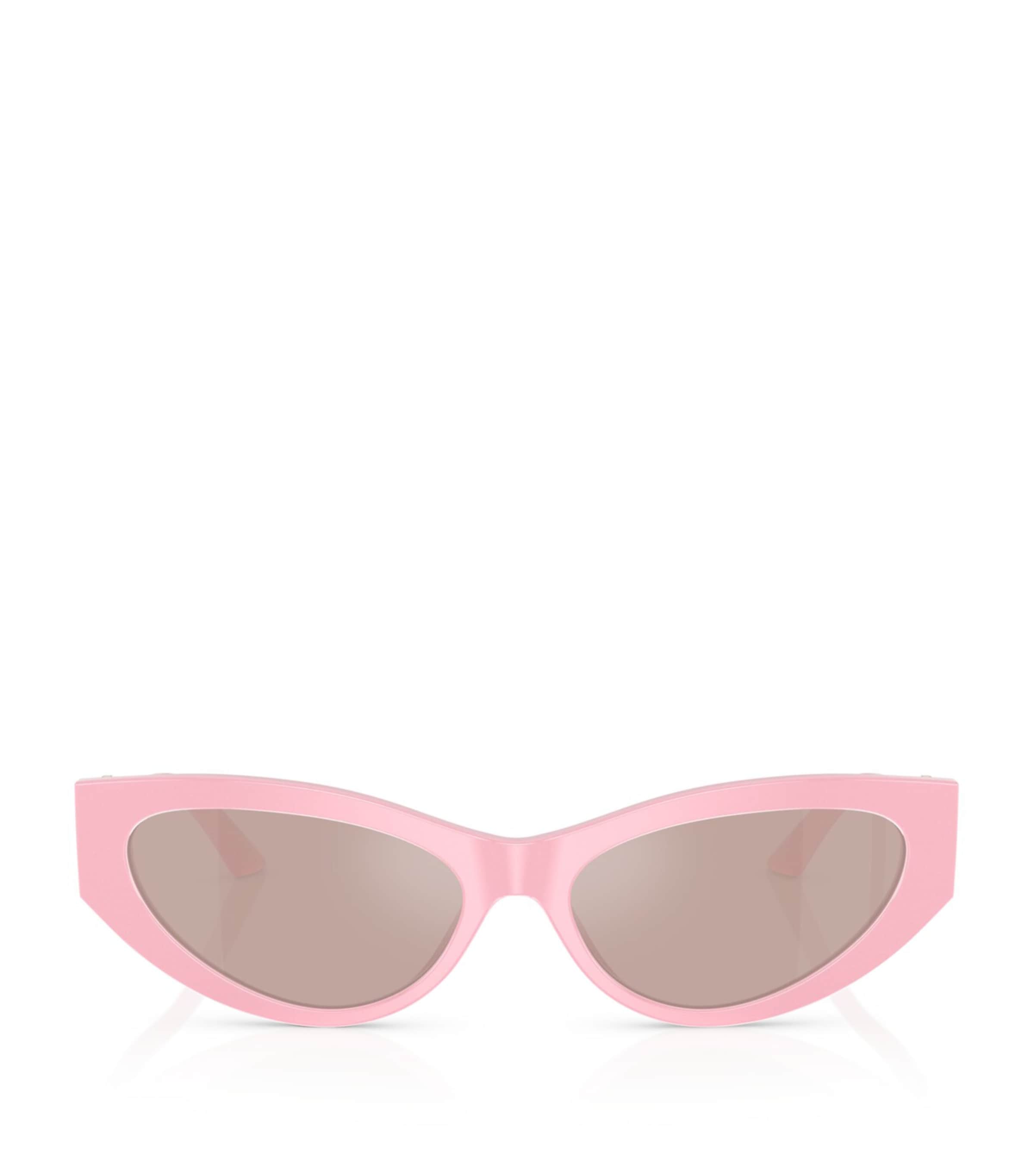 Versace Bright Greca Embellished Cat-eye Sunglasses In Pink