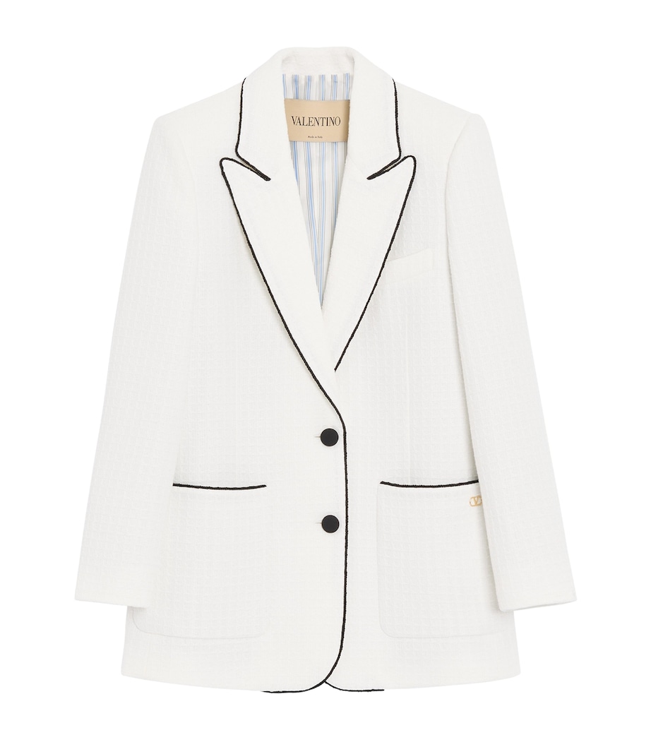 Valentino Womens Cotton Tweed Blazer Cbj Image 1